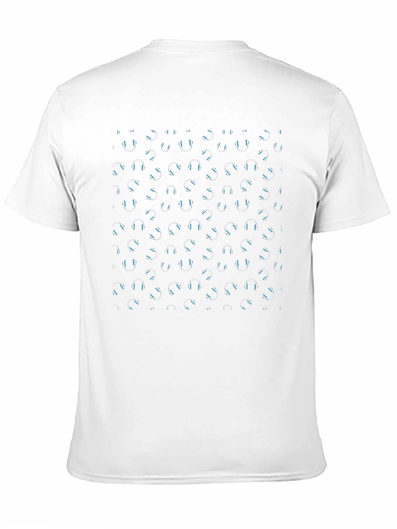 Headphone Pattern Black T-Shirt - Music Lovers Tee