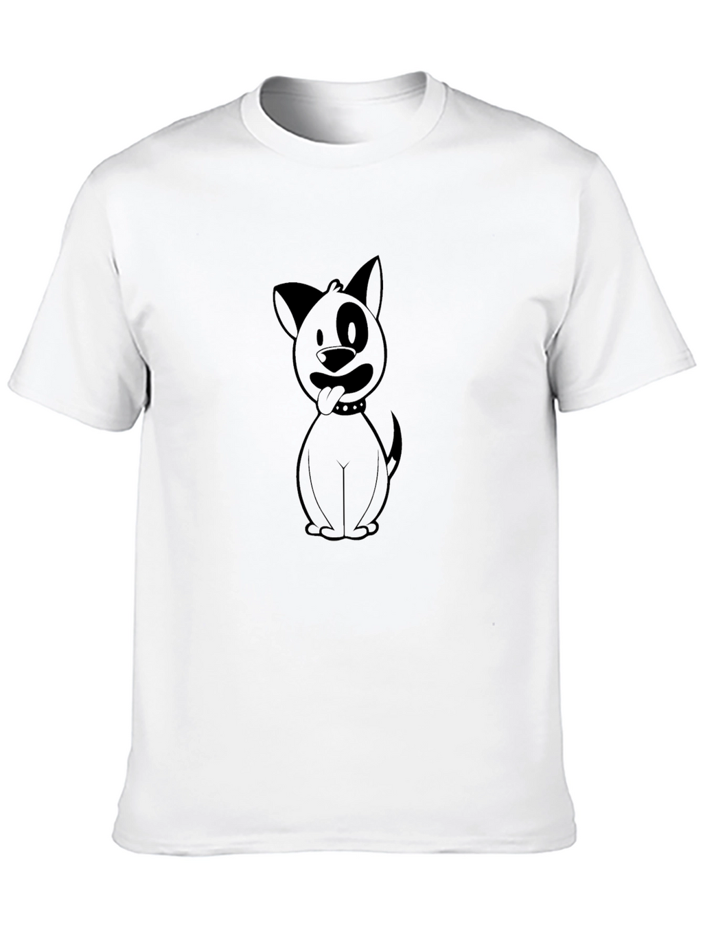 Cartoon Dog Graphic Print Black T-Shirt