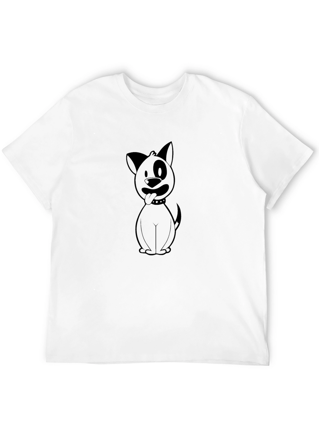 Cartoon Dog Graphic Print Black T-Shirt