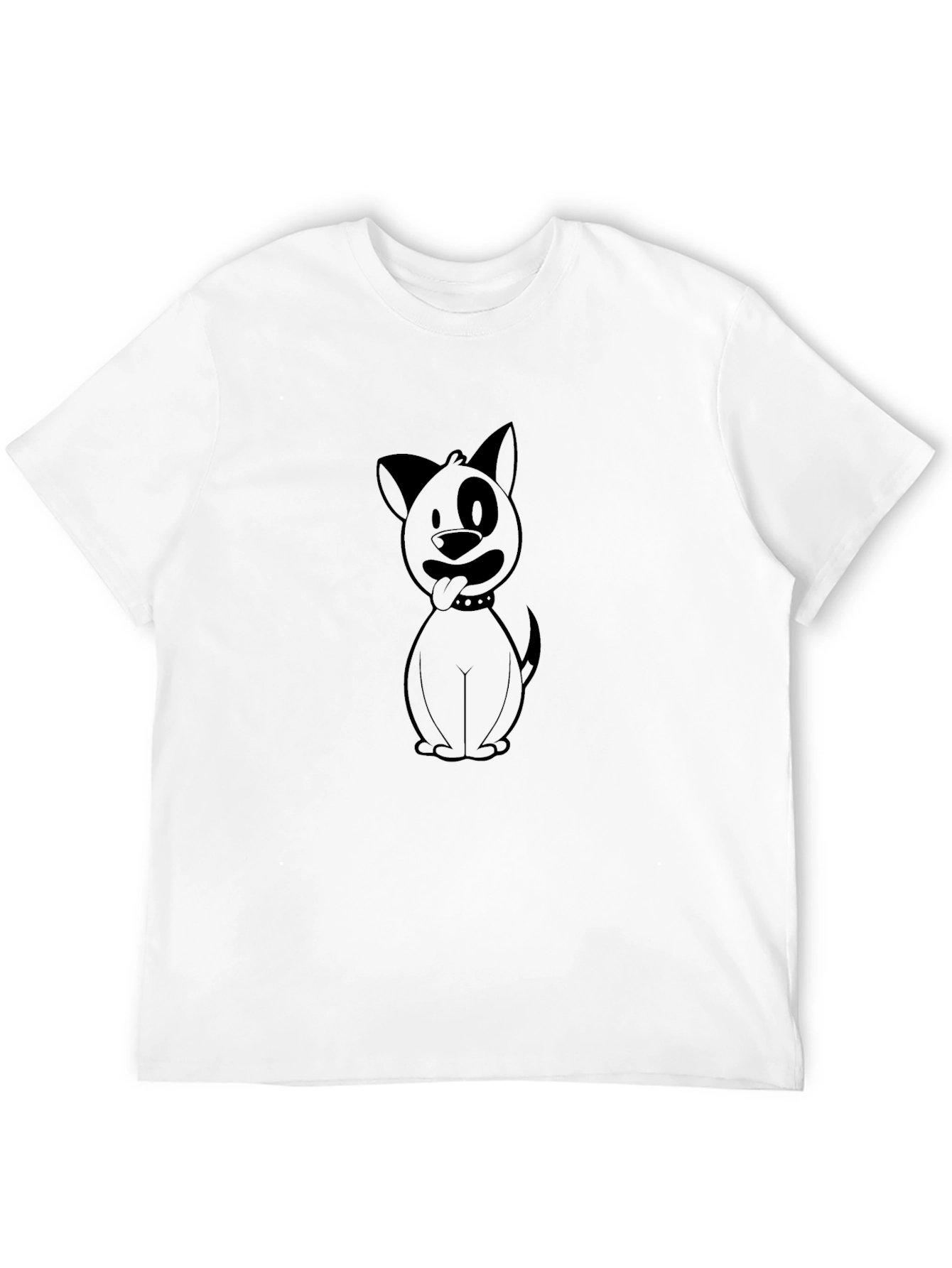 Cartoon Dog Graphic Print Black T-Shirt