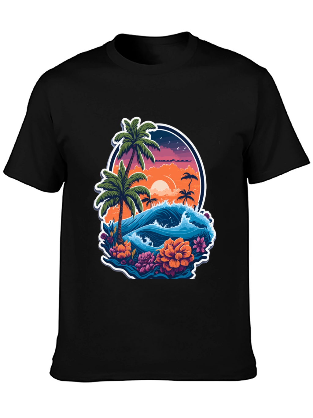 Tropical Sunset Graphic Tee - Island Vibes