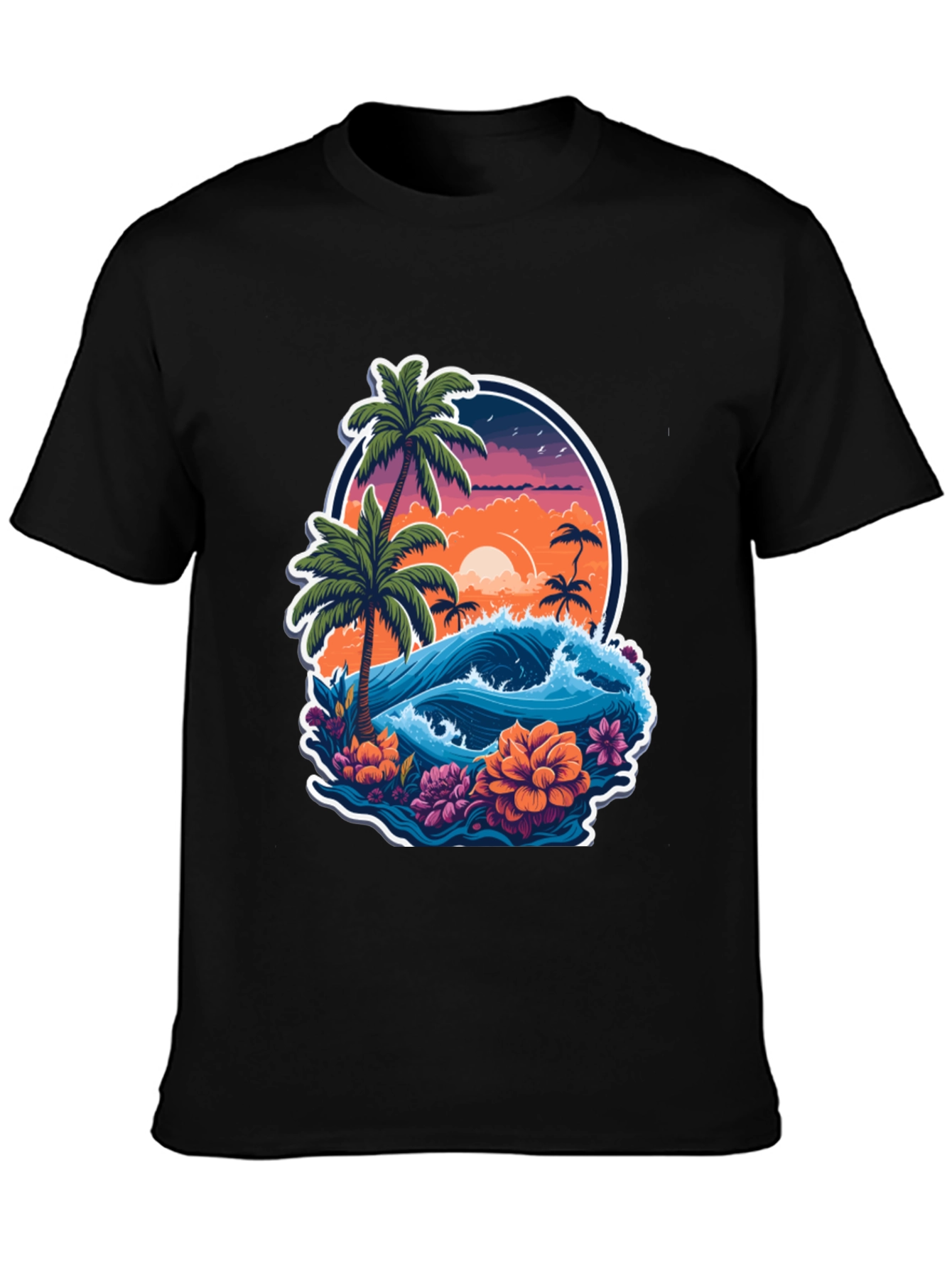 Tropical Sunset Graphic Tee - Island Vibes