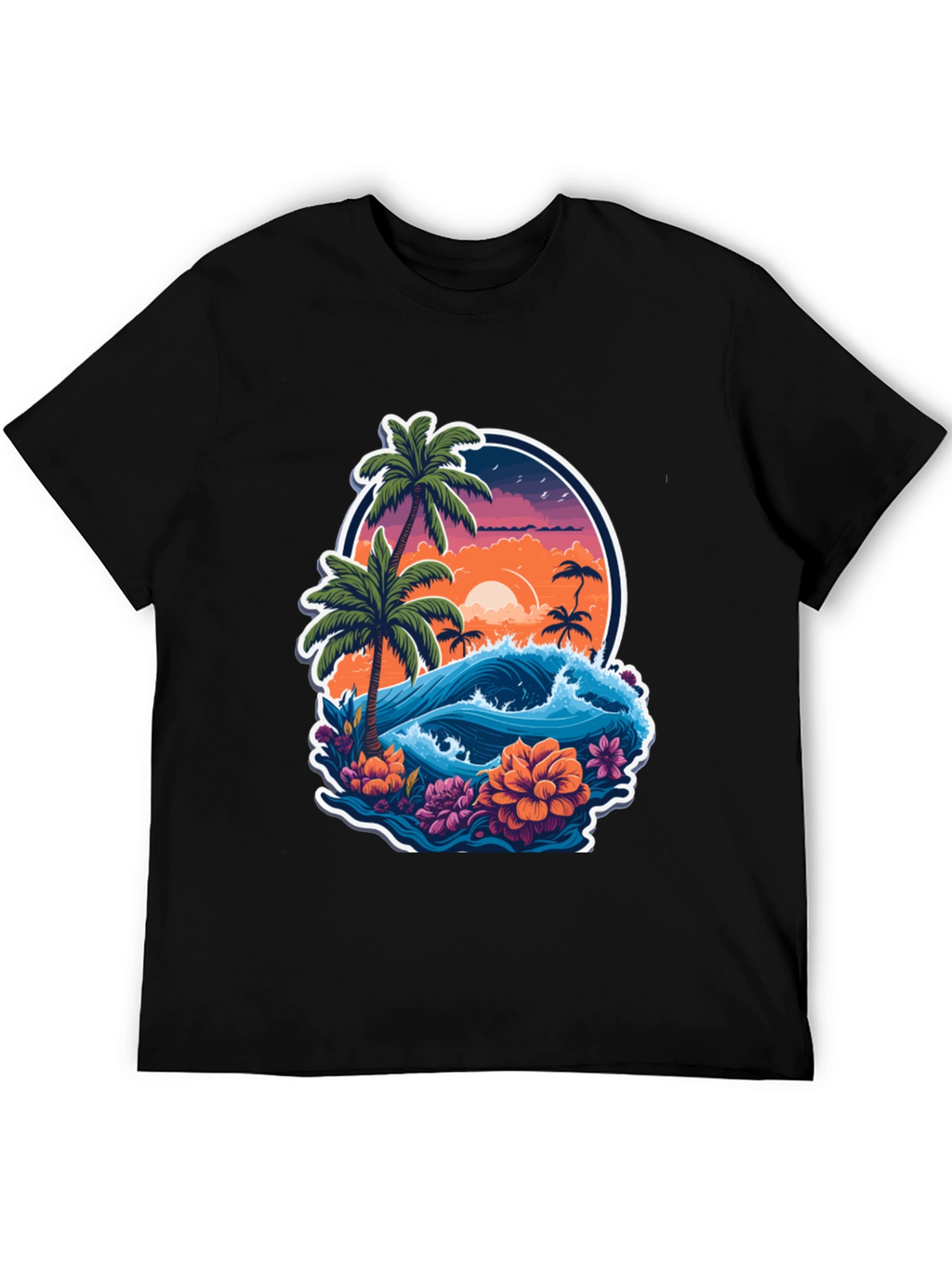 Tropical Sunset Graphic Tee - Island Vibes