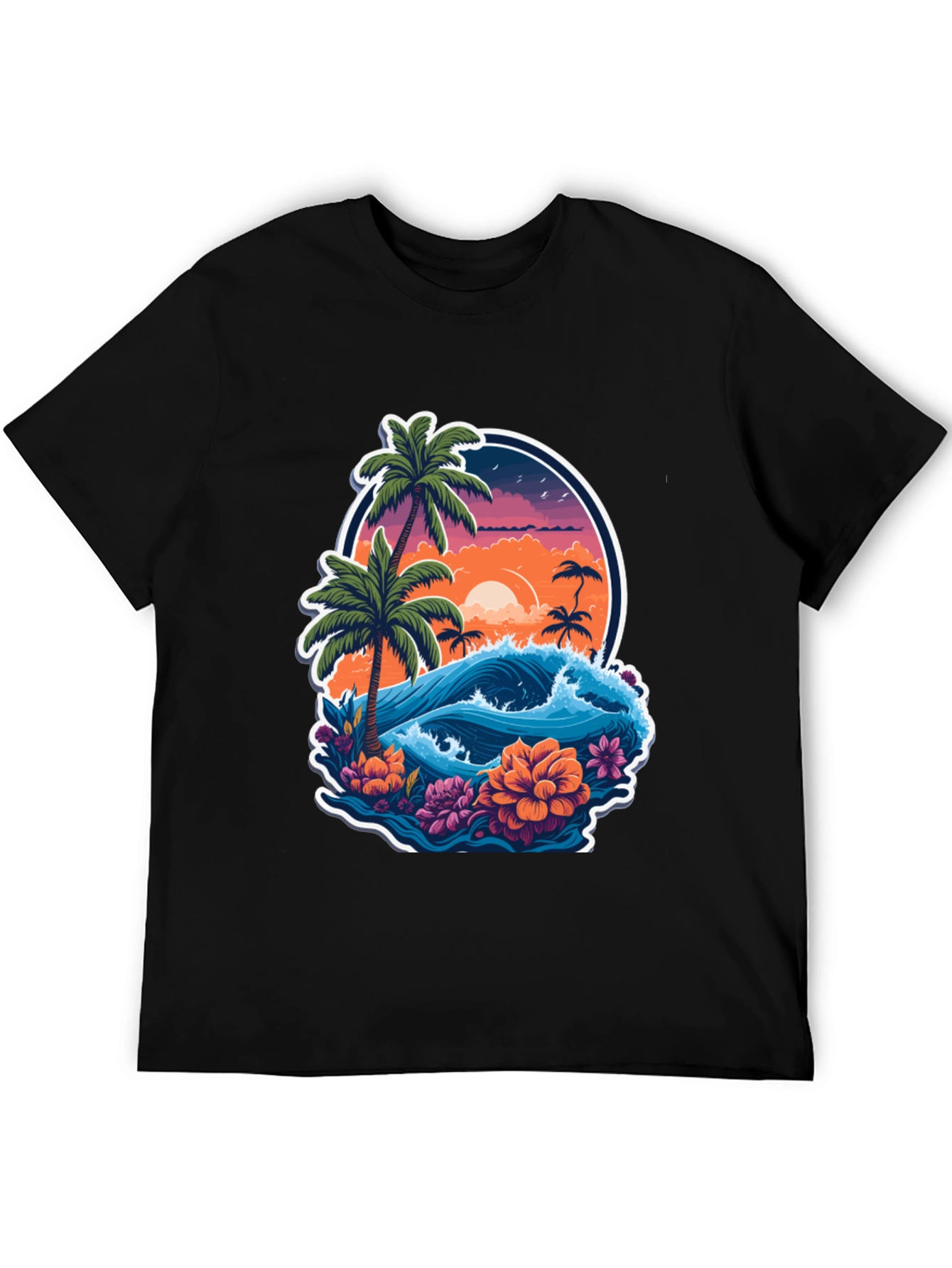 Tropical Sunset Graphic Tee - Island Vibes