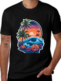 Tropical Sunset Graphic Tee - Island Vibes