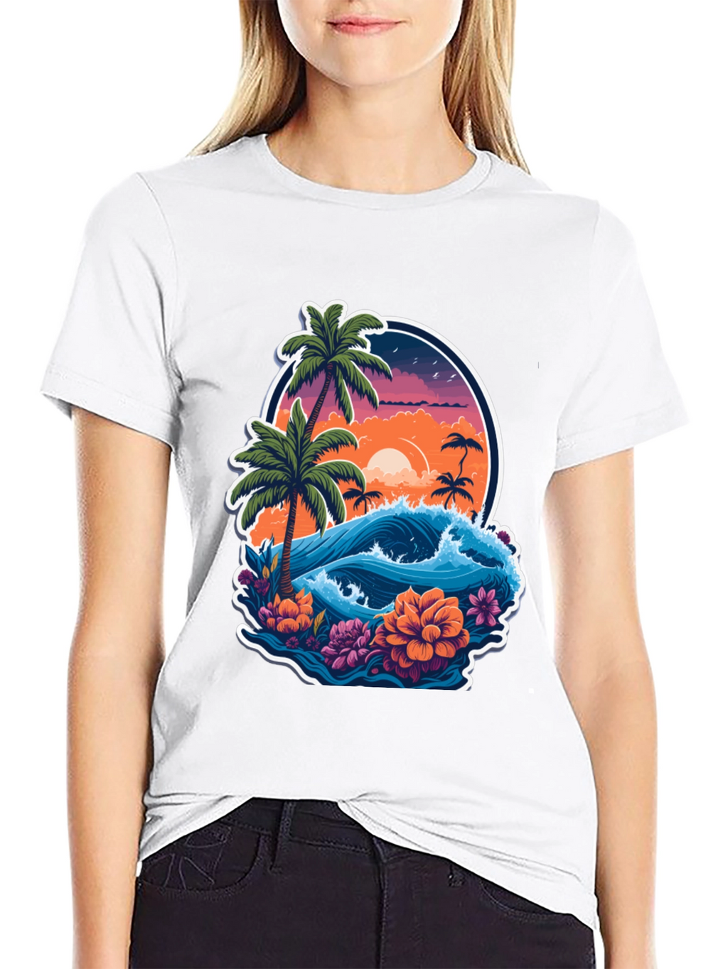 Tropical Sunset Graphic Tee - Island Vibes