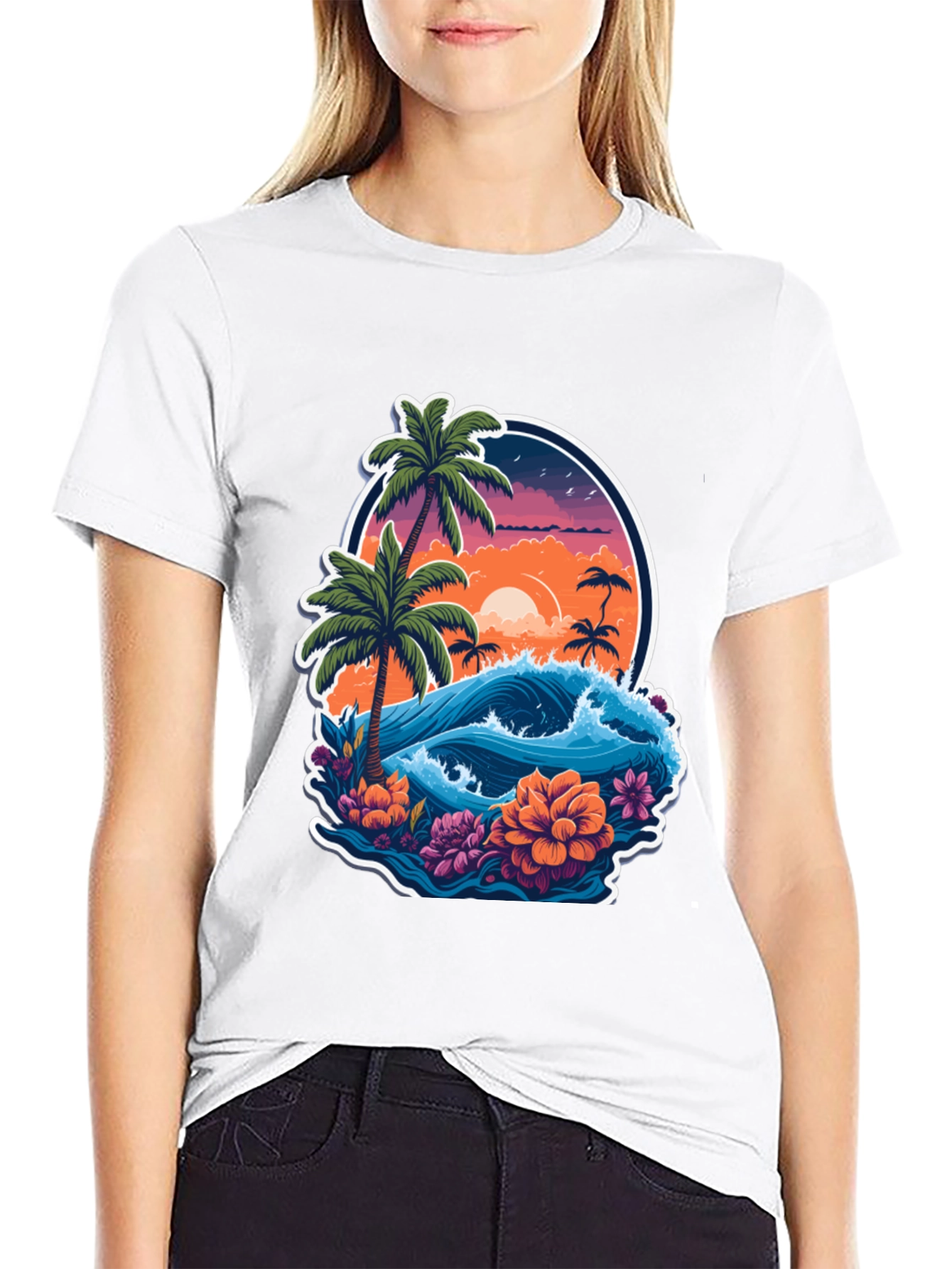 Tropical Sunset Graphic Tee - Island Vibes