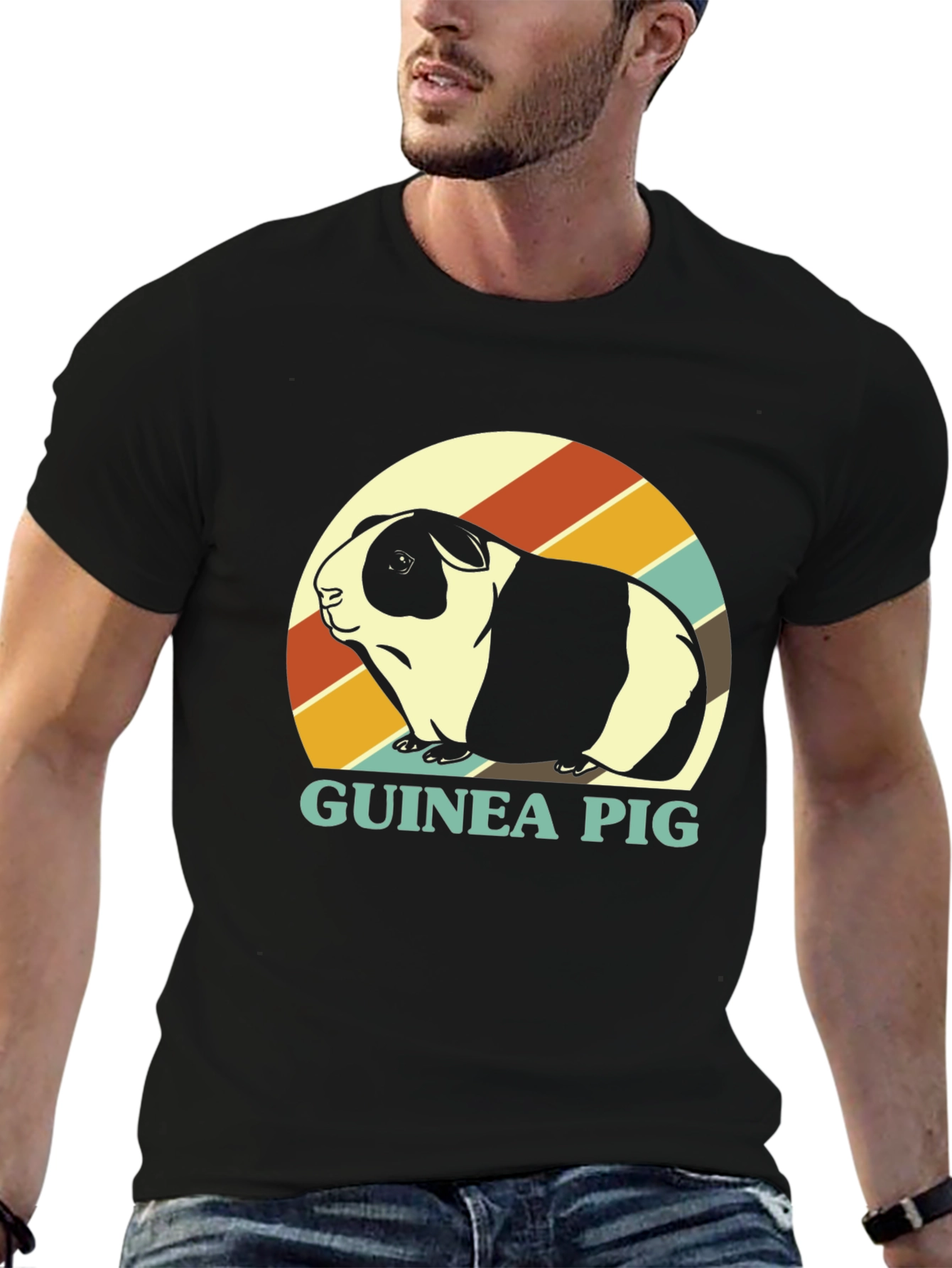 Guinea Pig Retro T-Shirt - Cute Pet Tee