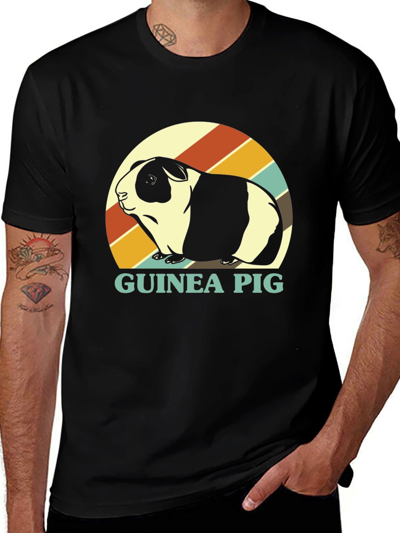 Guinea Pig Retro T-Shirt - Cute Pet Tee