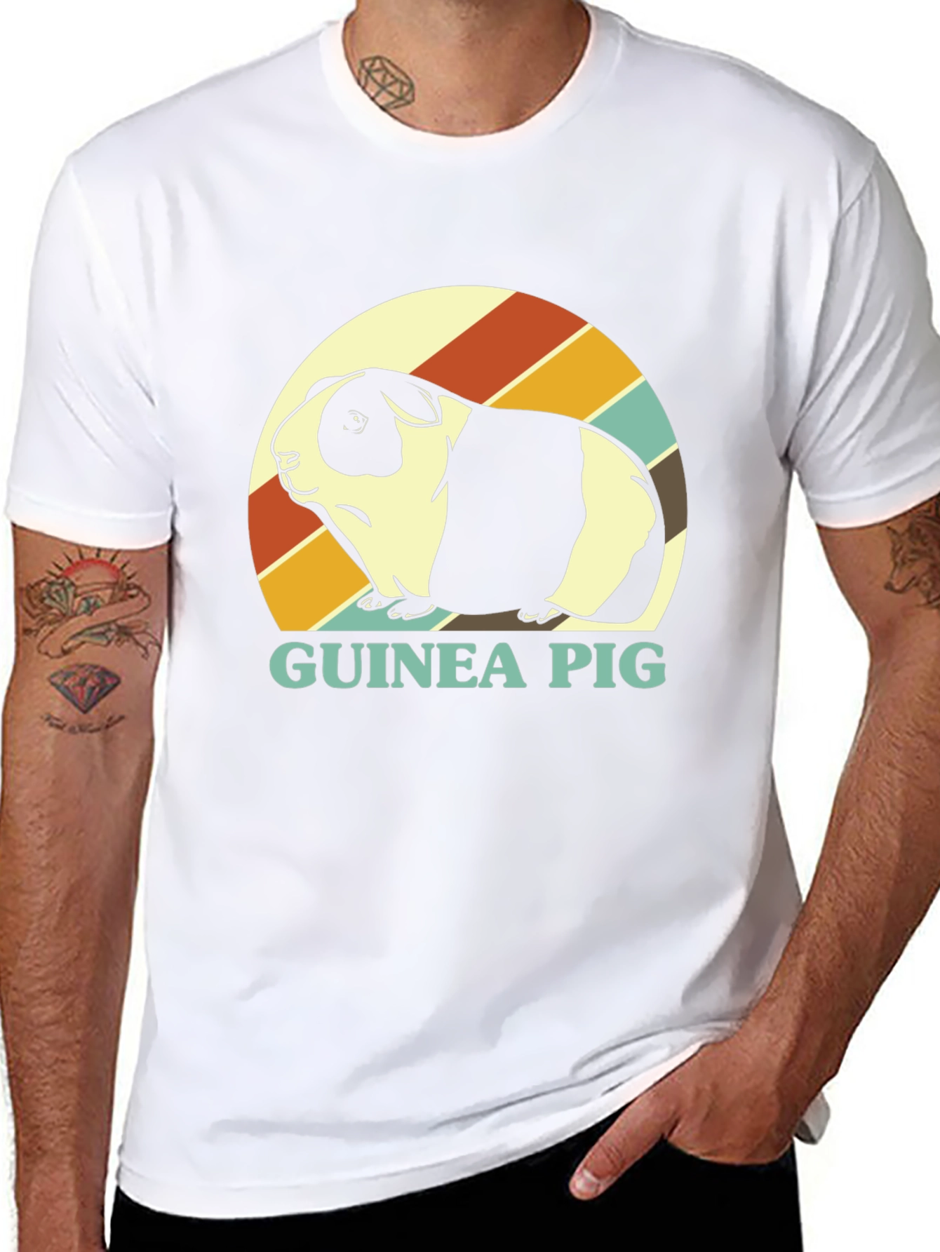 Guinea Pig Retro T-Shirt - Cute Pet Tee