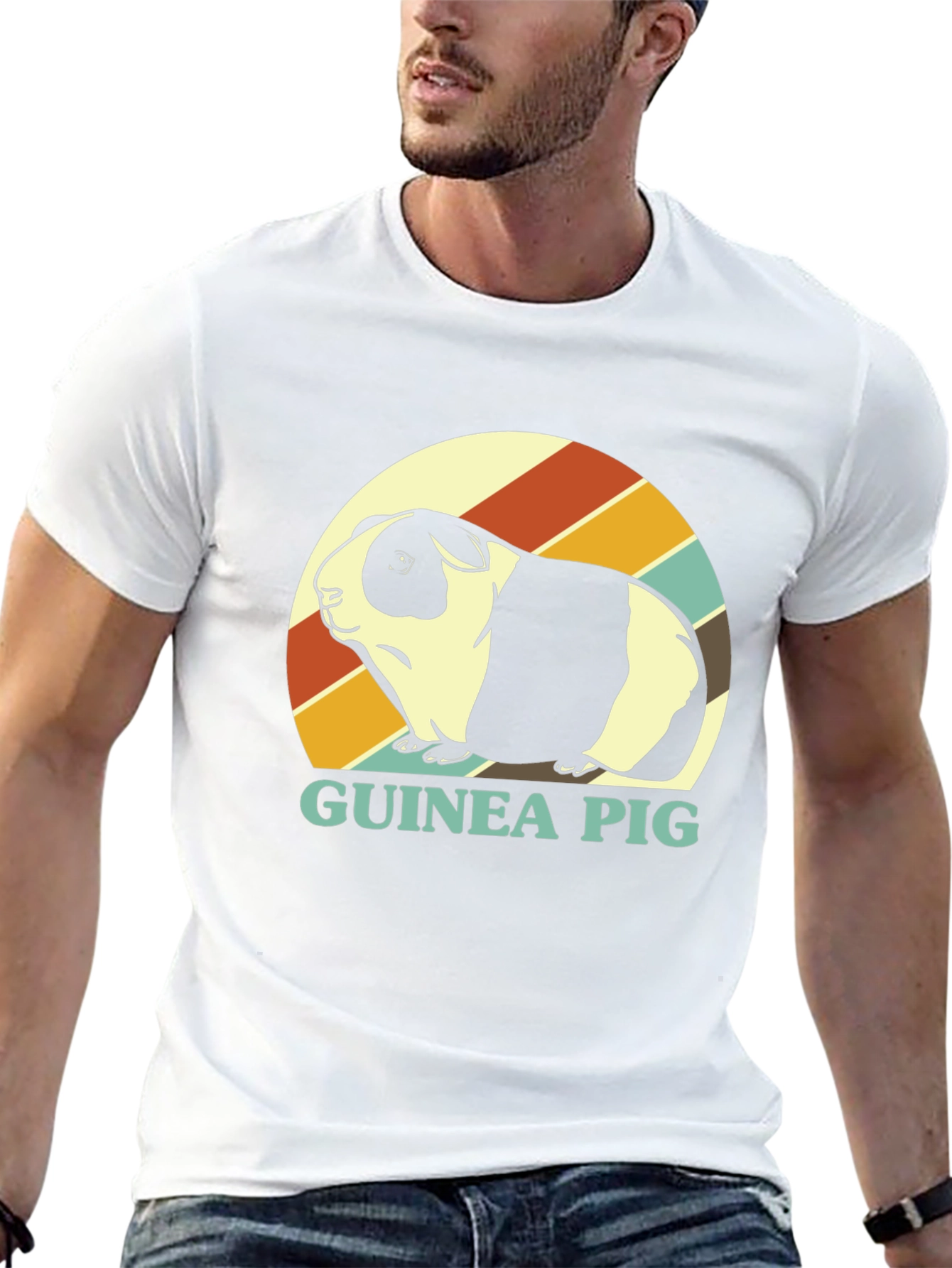 Guinea Pig Retro T-Shirt - Cute Pet Tee