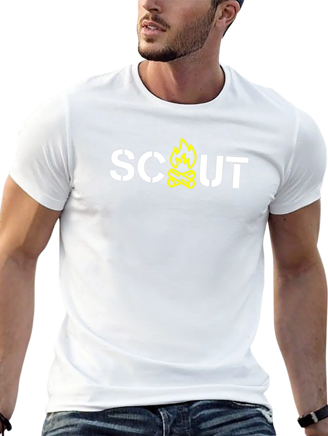 Scout Campfire Graphic Tee - Black Cotton T-Shirt