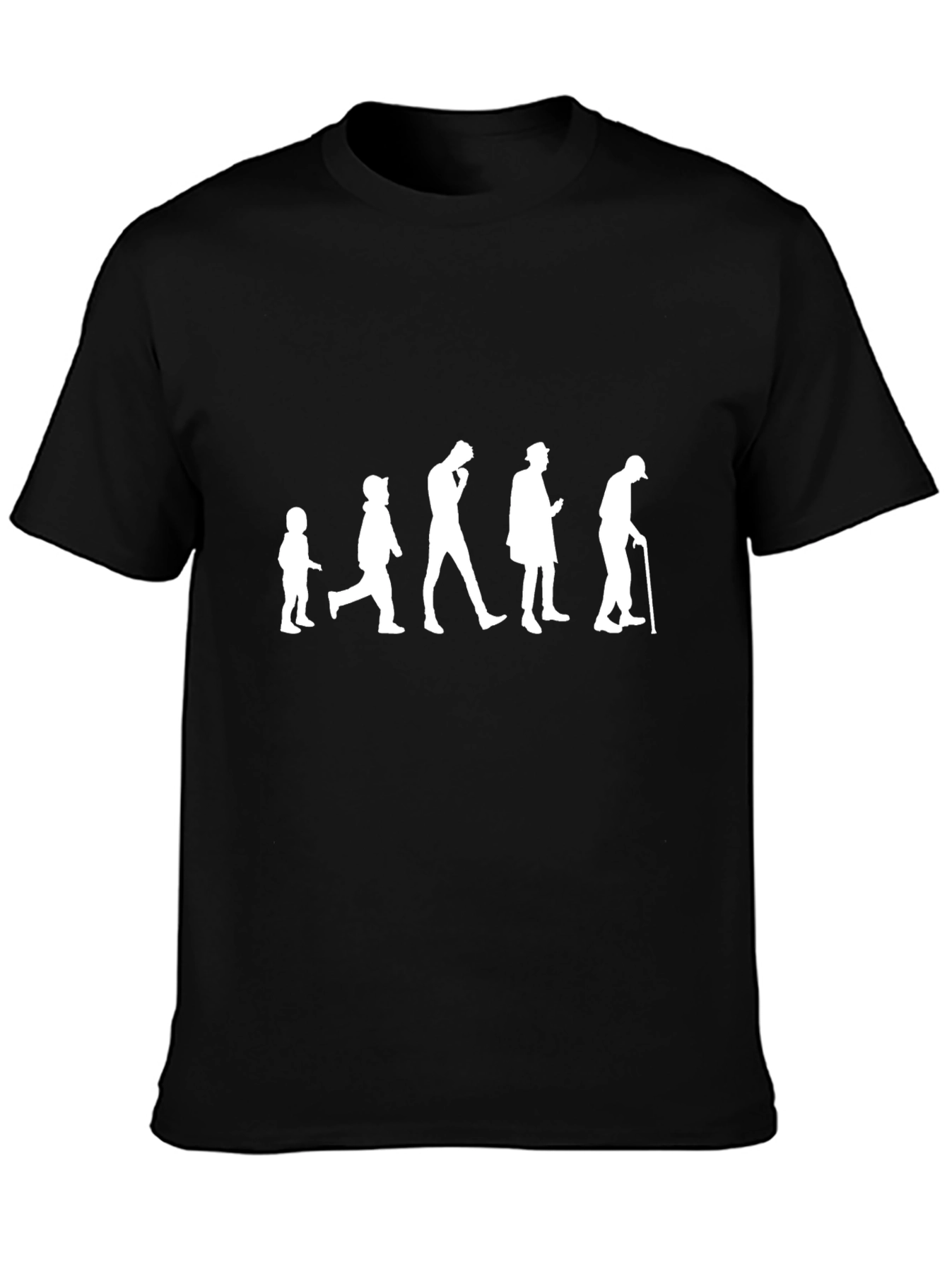 Evolution of Man Black Graphic T-Shirt