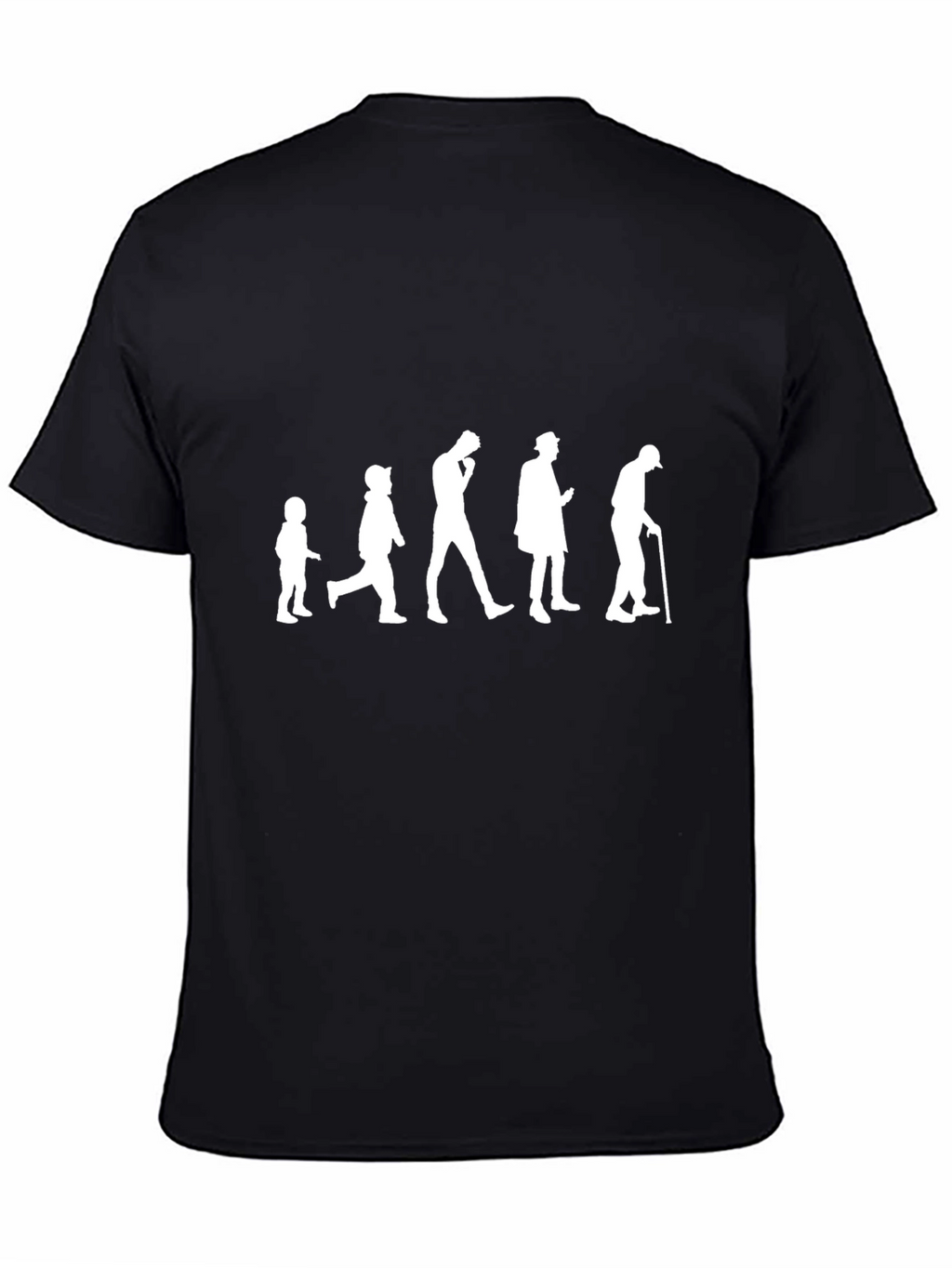 Evolution of Man Black Graphic T-Shirt