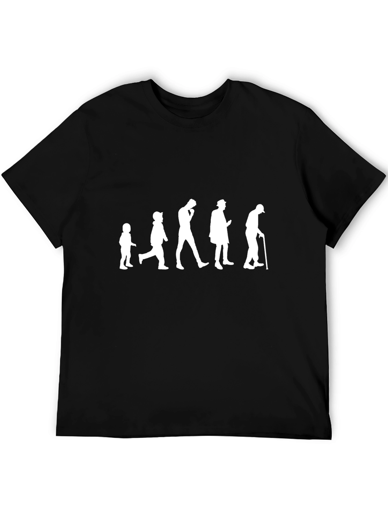 Evolution of Man Black Graphic T-Shirt