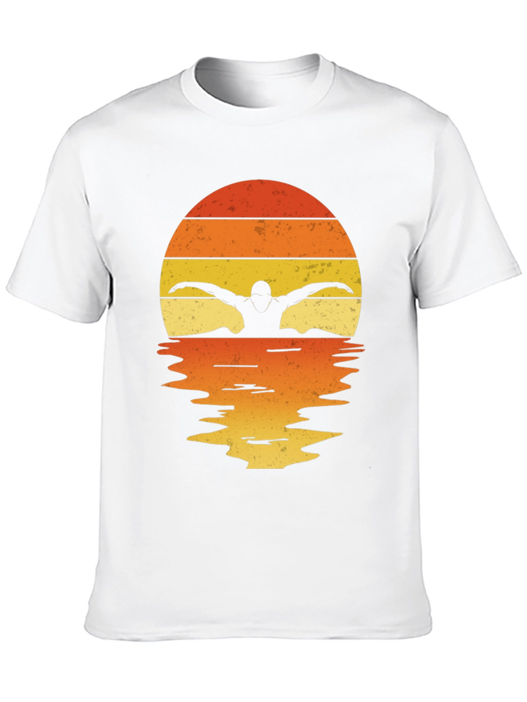 Swimmer Silhouette Sunset T-Shirt