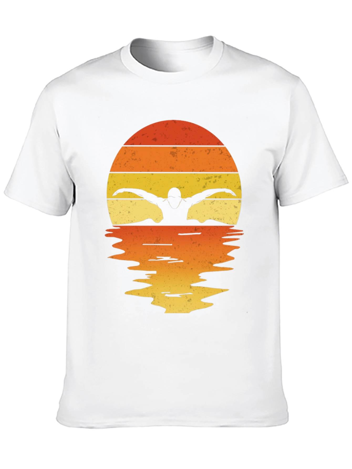Swimmer Silhouette Sunset T-Shirt