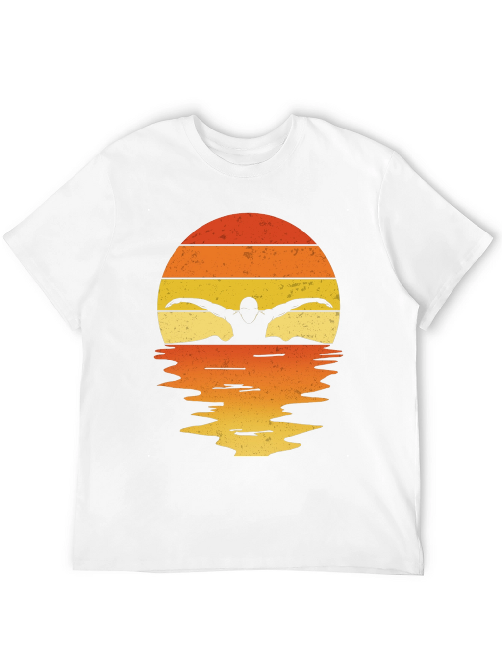 Swimmer Silhouette Sunset T-Shirt