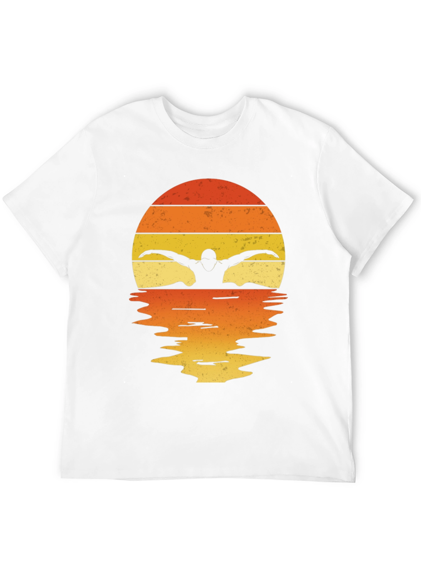 Swimmer Silhouette Sunset T-Shirt