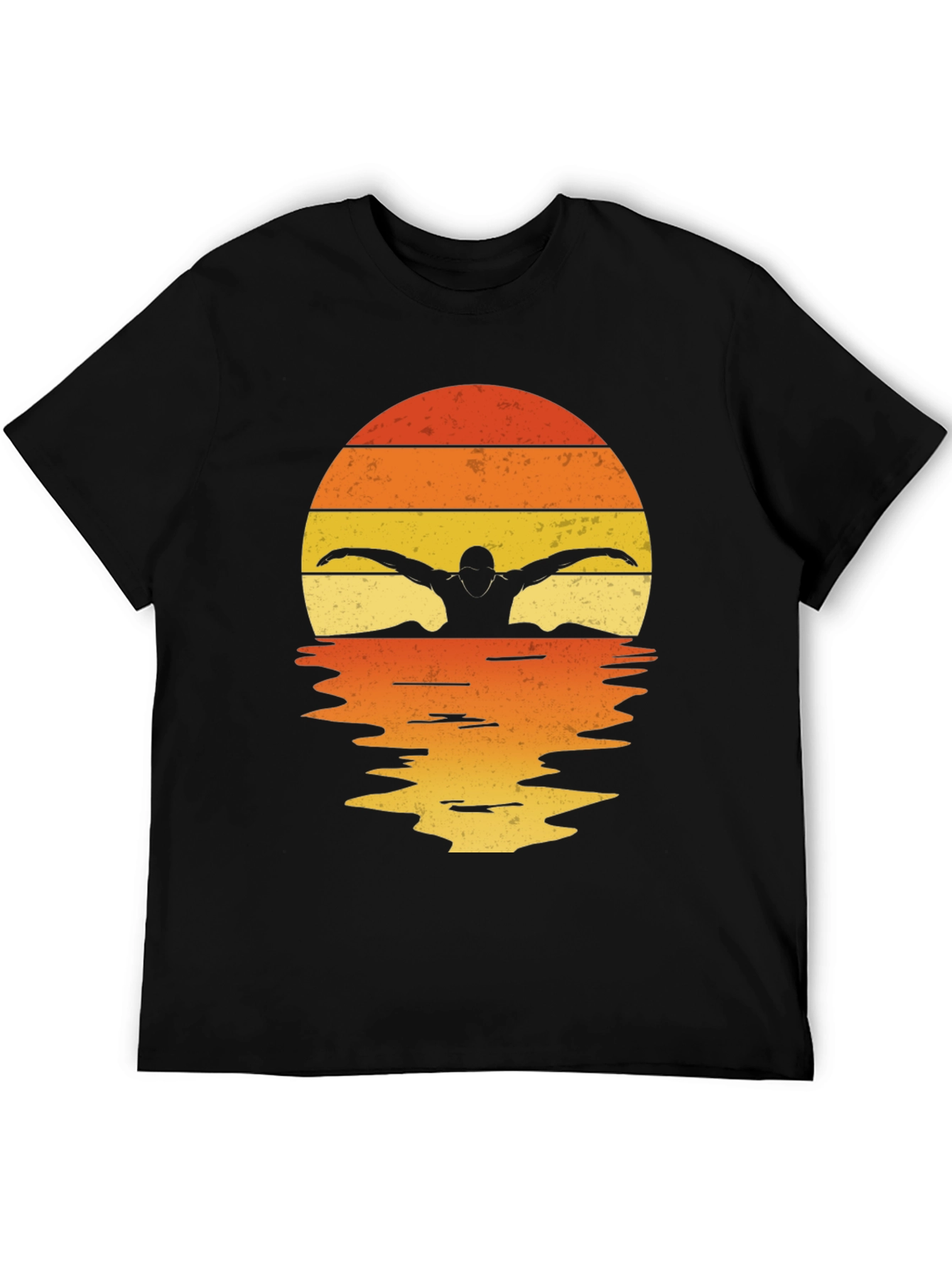 Swimmer Silhouette Sunset T-Shirt