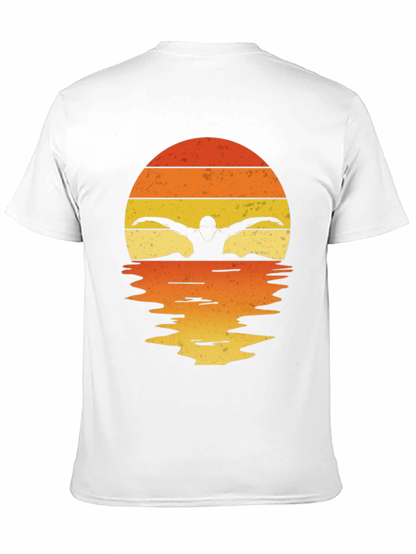 Swimmer Silhouette Sunset T-Shirt