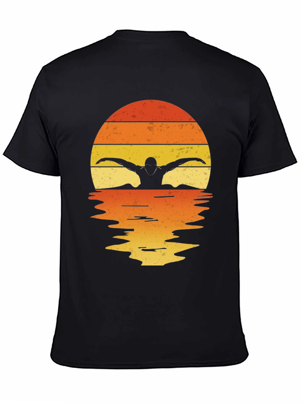 Swimmer Silhouette Sunset T-Shirt