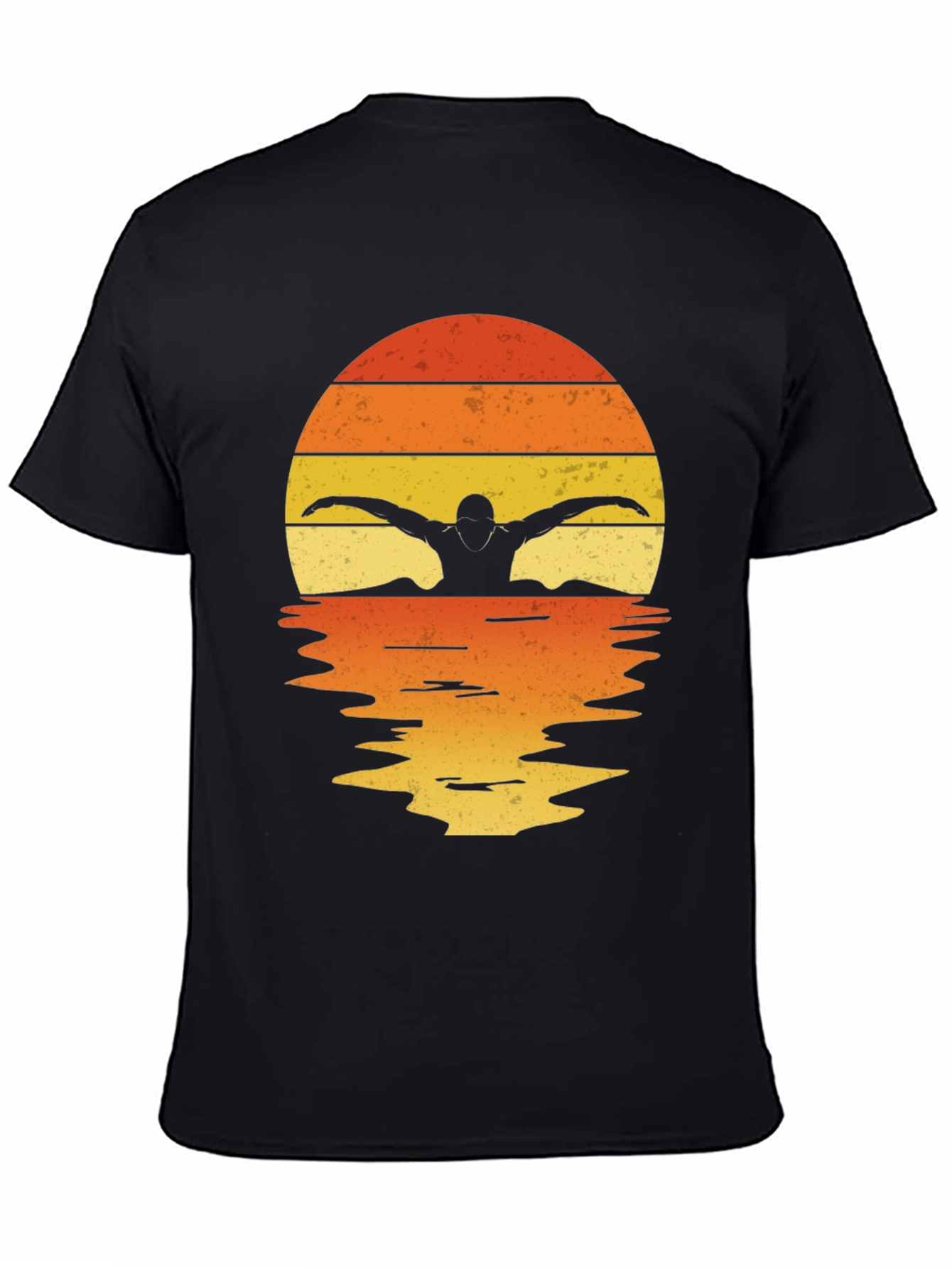 Swimmer Silhouette Sunset T-Shirt