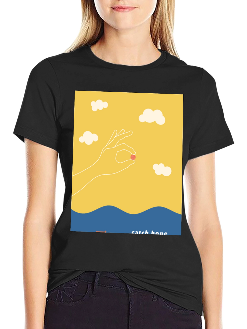 Catch Hope Graphic T-Shirt - Relaxed Fit Black
