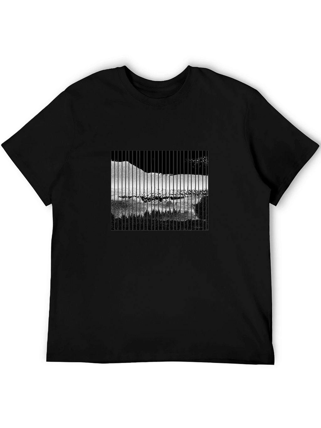 Abstract Mountain Scene Graphic Tee