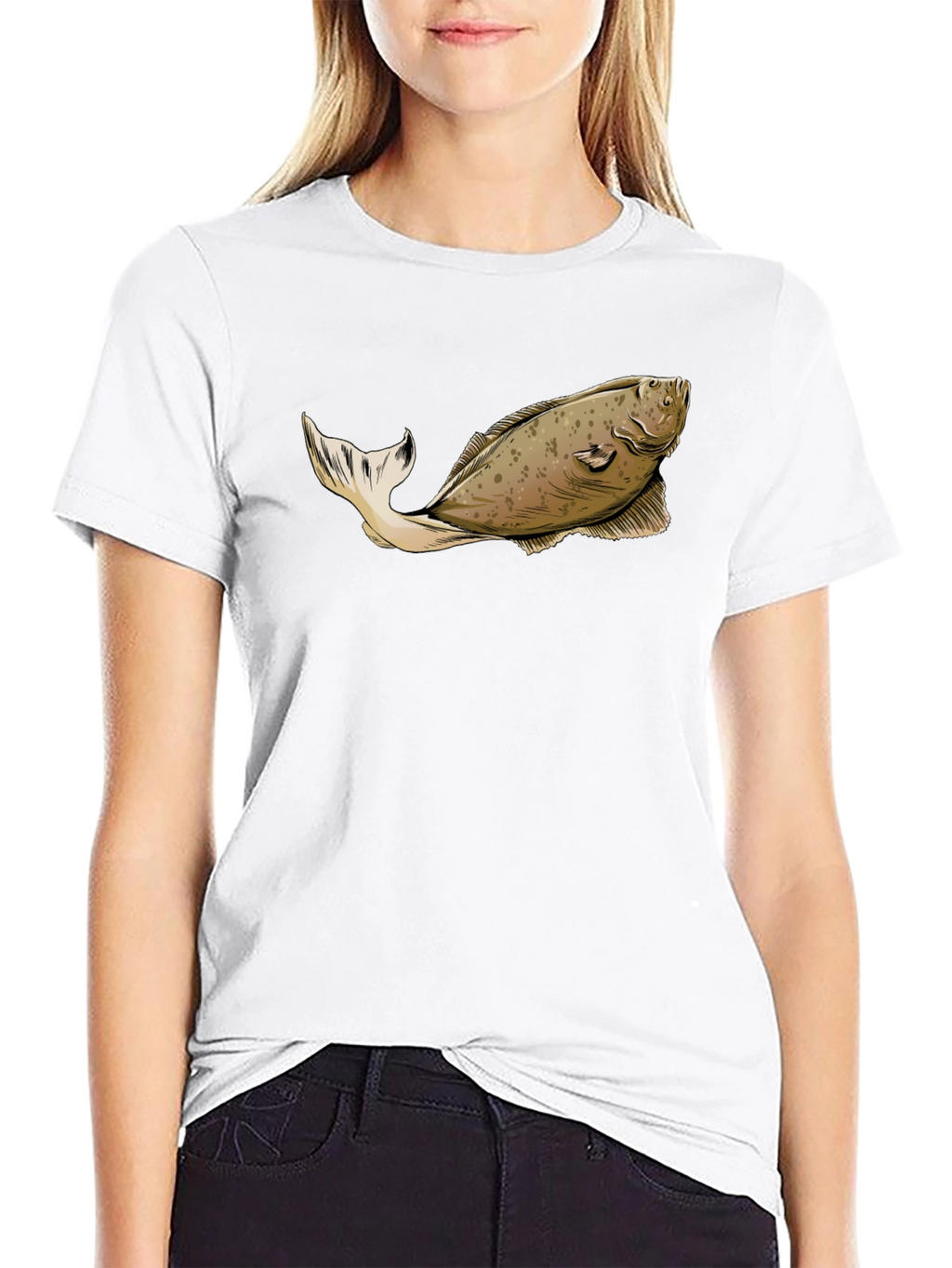 Flat Fish Graphic Tee - Novelty Humor Shirt