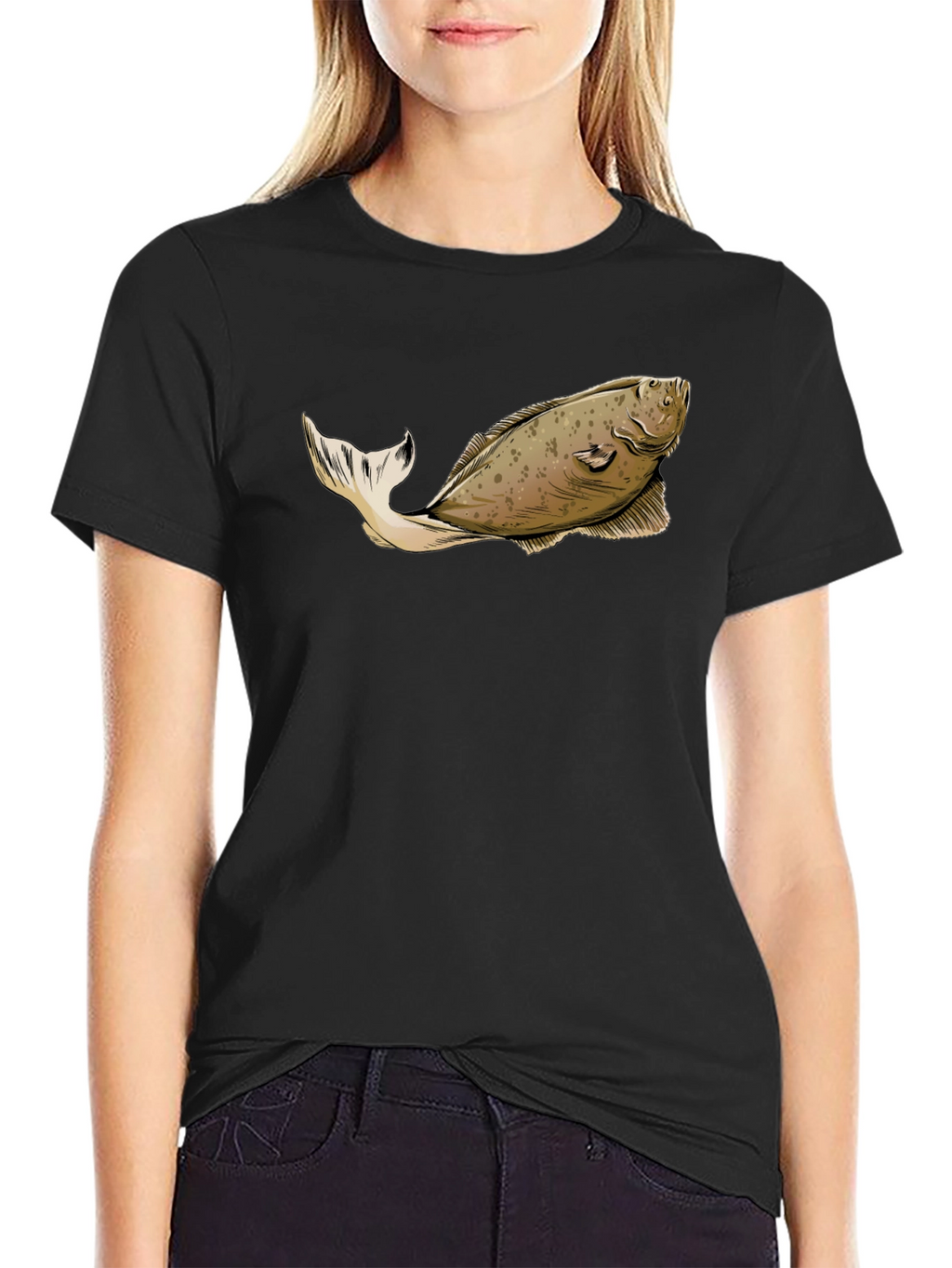 Flat Fish Graphic Tee - Novelty Humor Shirt