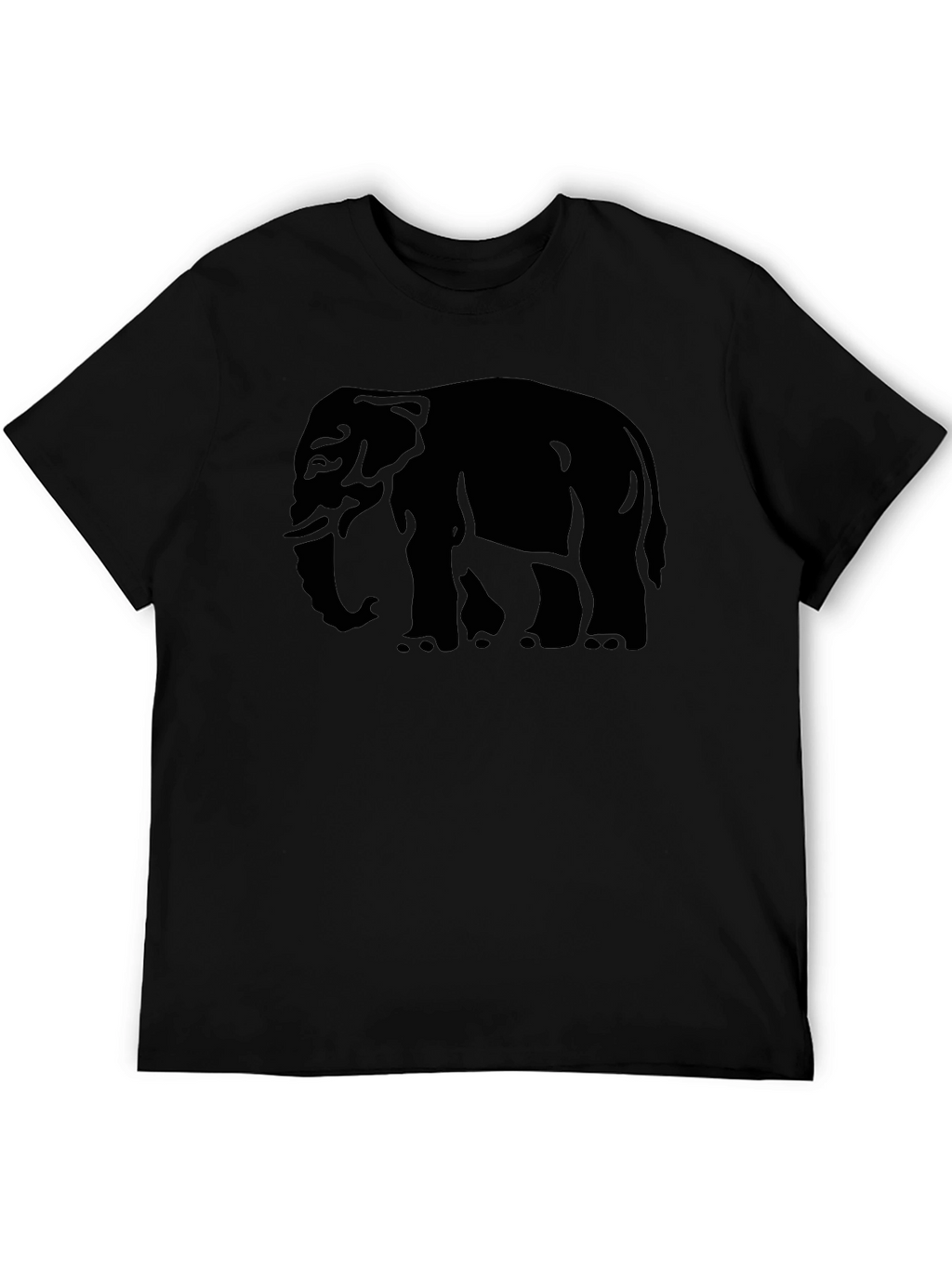 Elephant Graphic Tee - Mens Black Cotton T-Shirt