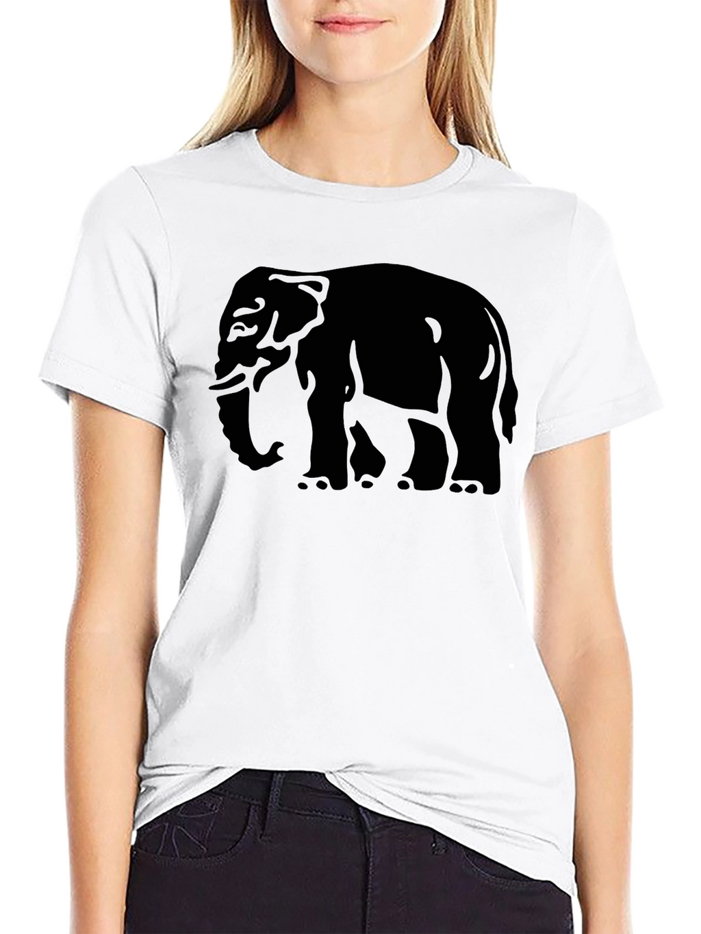 Elephant Graphic Tee - Mens Black Cotton T-Shirt
