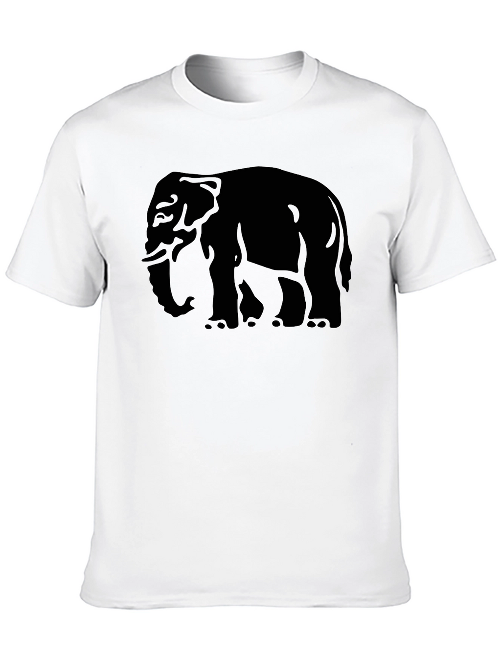Elephant Graphic Tee - Mens Black Cotton T-Shirt