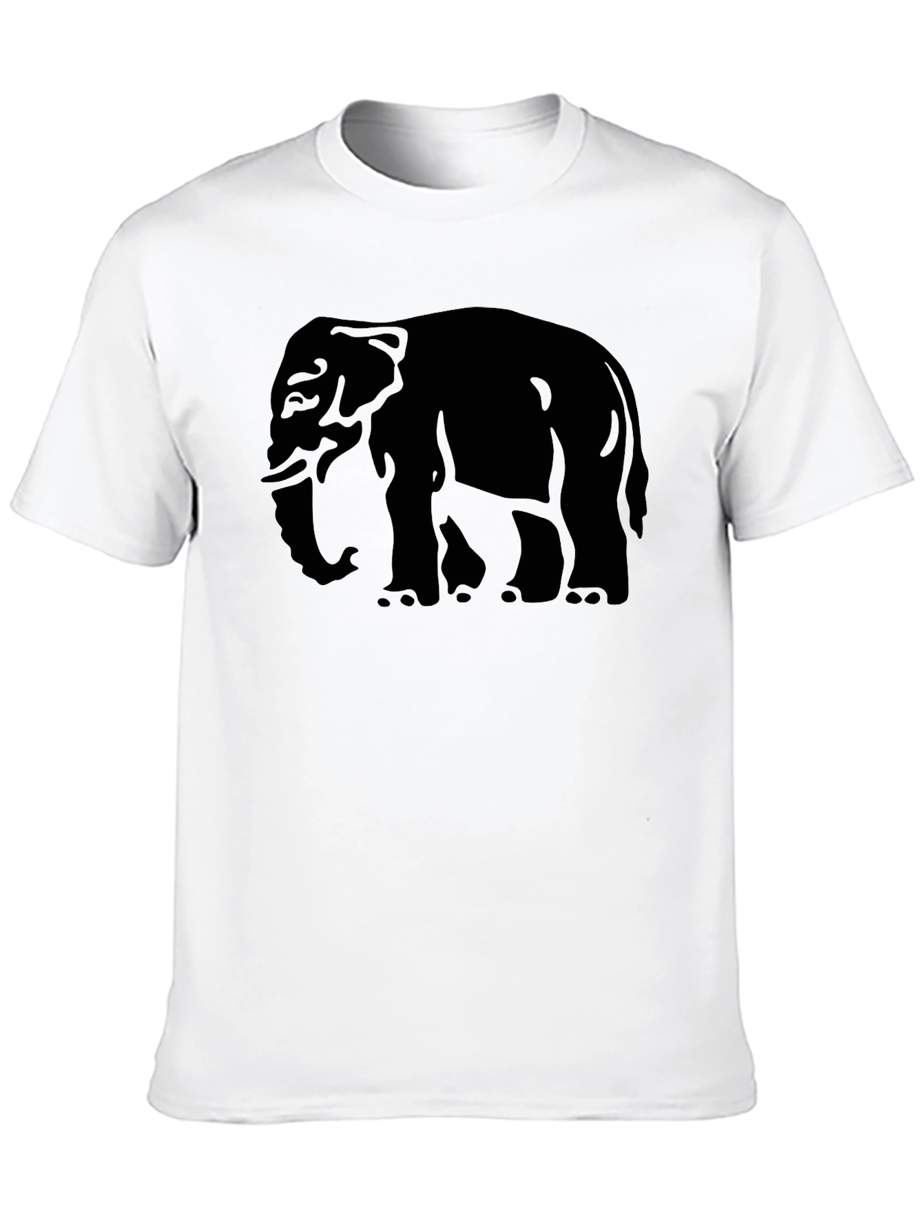 Elephant Graphic Tee - Mens Black Cotton T-Shirt