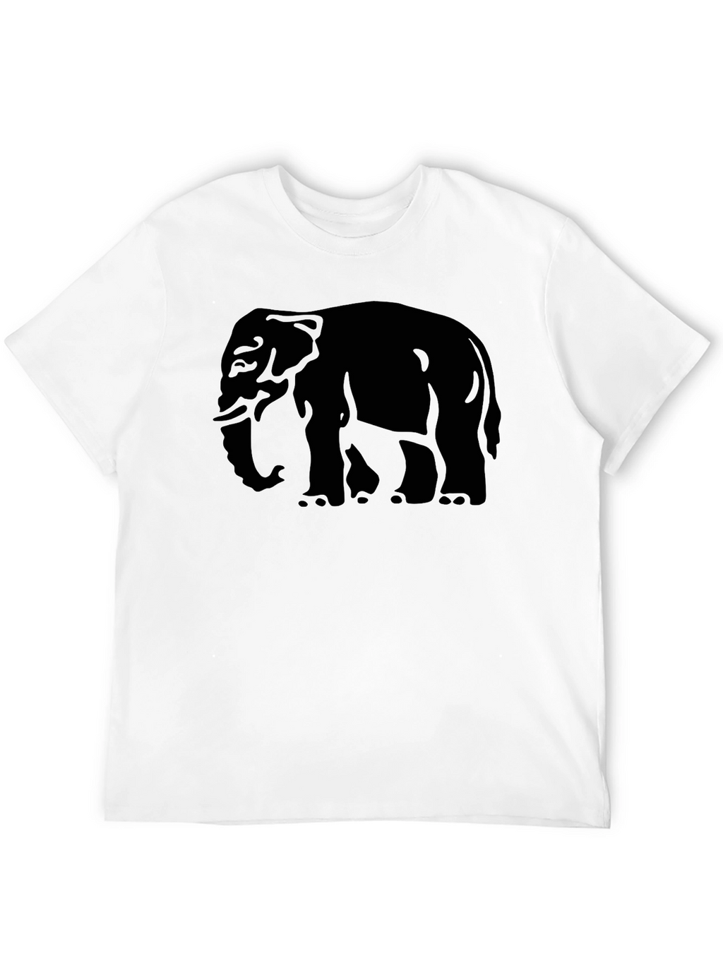 Elephant Graphic Tee - Mens Black Cotton T-Shirt