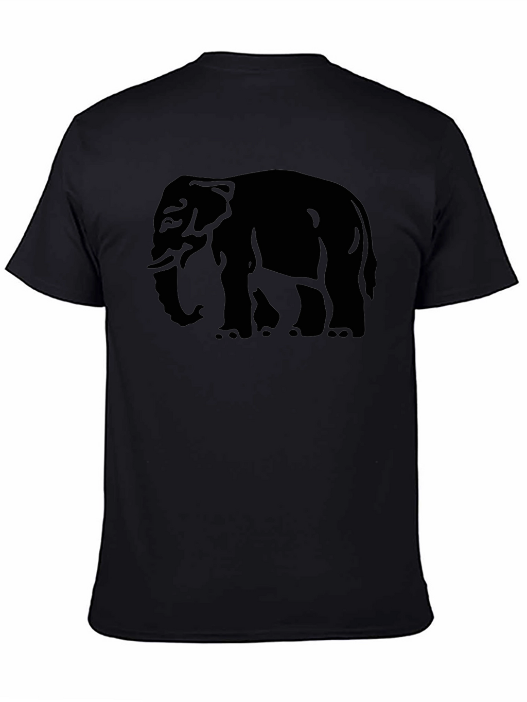 Elephant Graphic Tee - Mens Black Cotton T-Shirt
