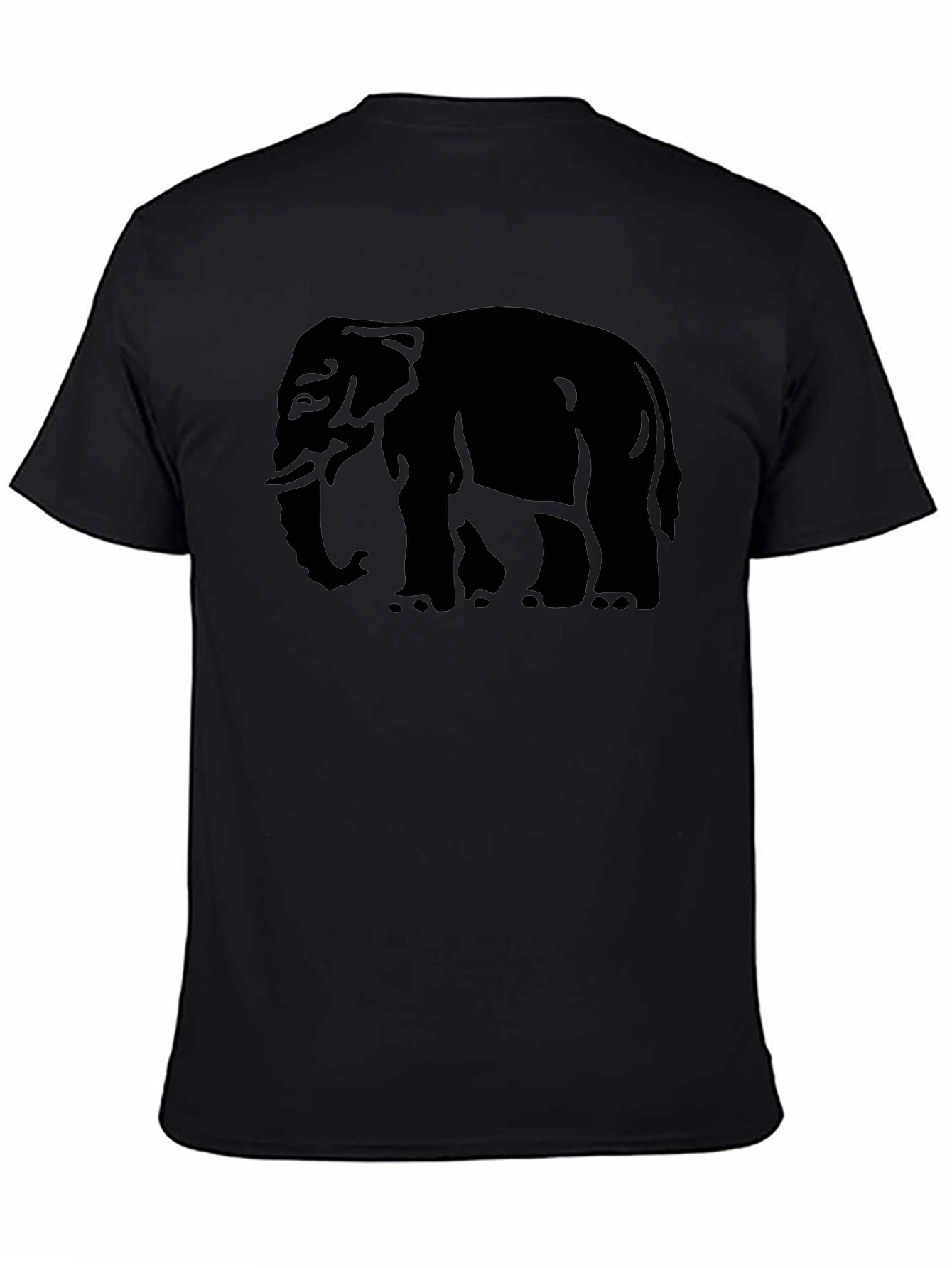 Elephant Graphic Tee - Mens Black Cotton T-Shirt