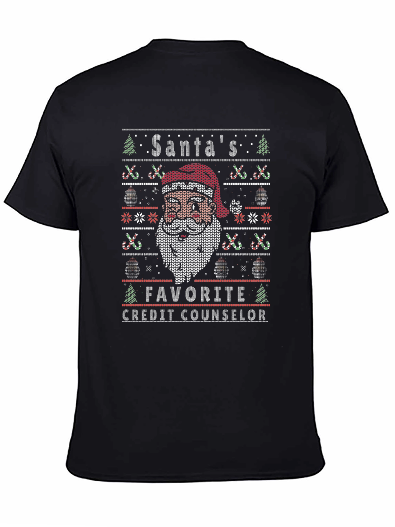 Santas Favorite Credit Counselor Ugly Christmas Sweater T-Shirt