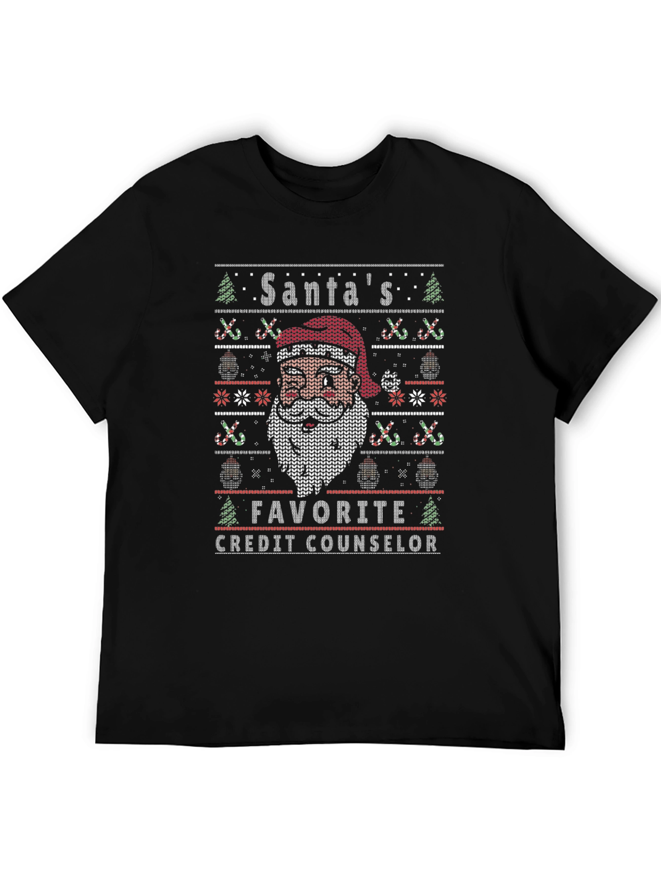 Santas Favorite Credit Counselor Ugly Christmas Sweater T-Shirt
