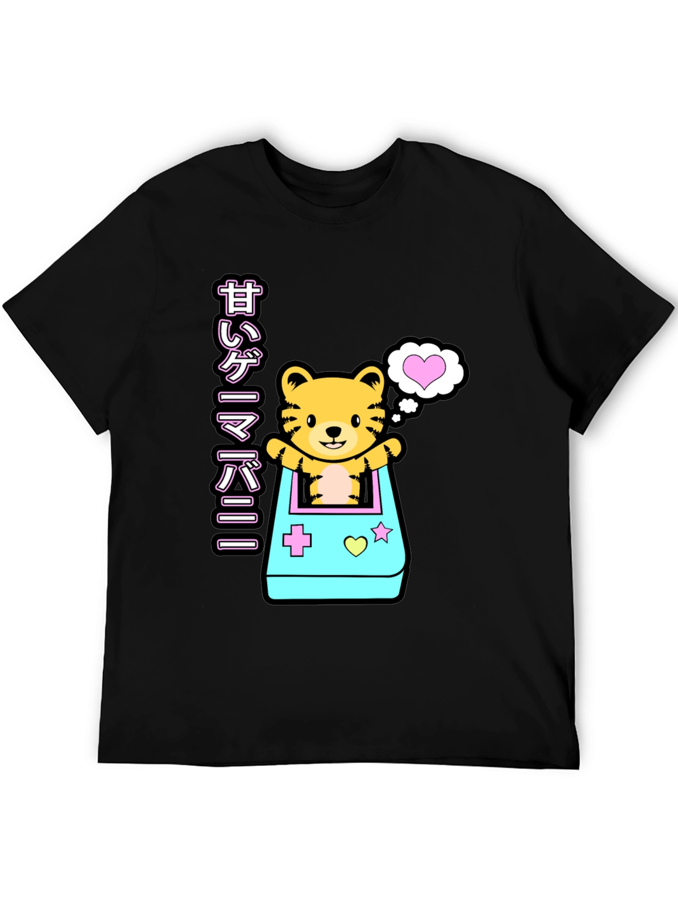 Kawaii Game Tiger Black T-Shirt