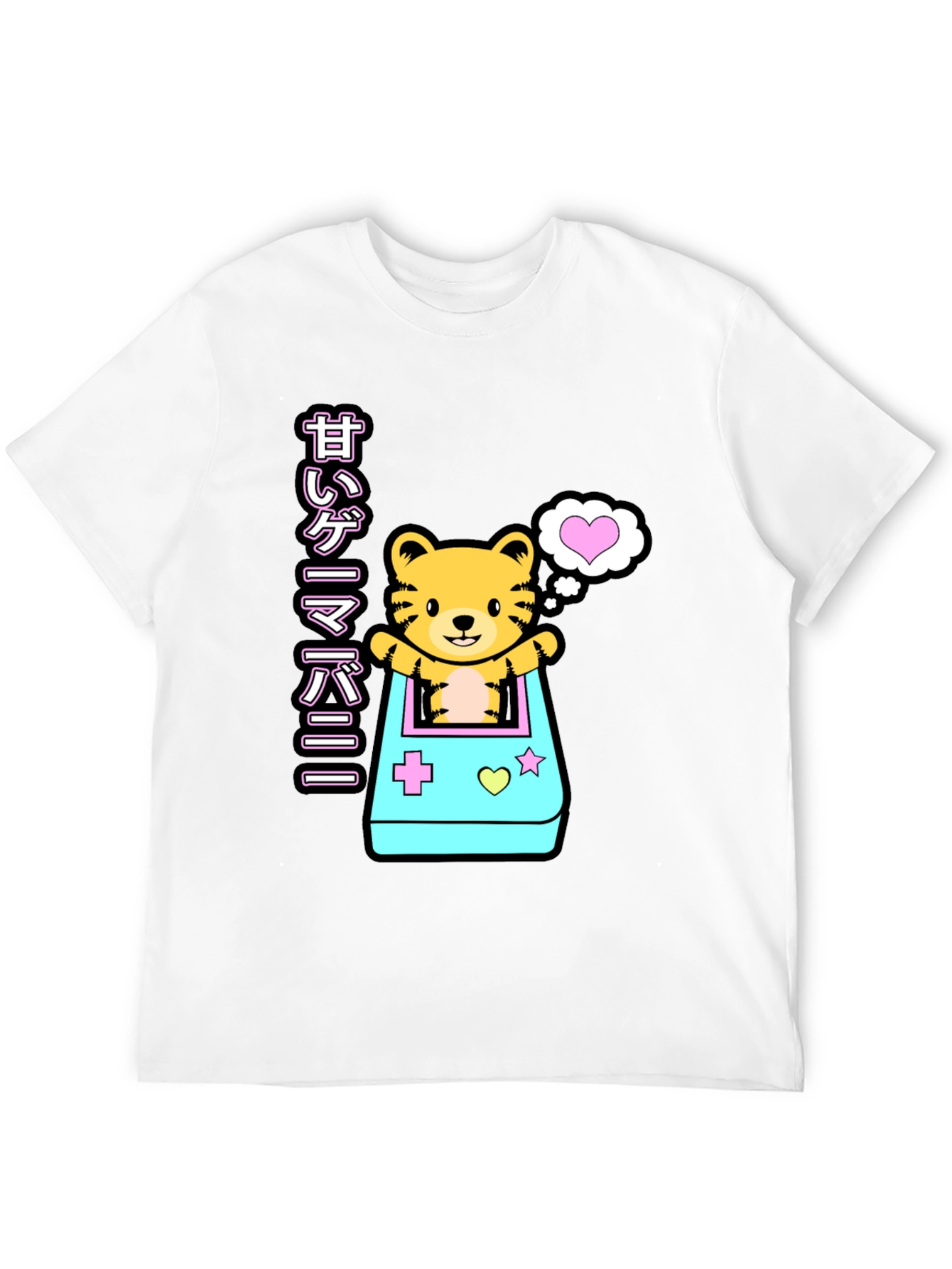 Kawaii Game Tiger Black T-Shirt