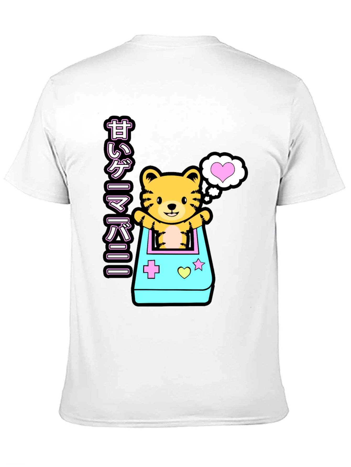Kawaii Game Tiger Black T-Shirt