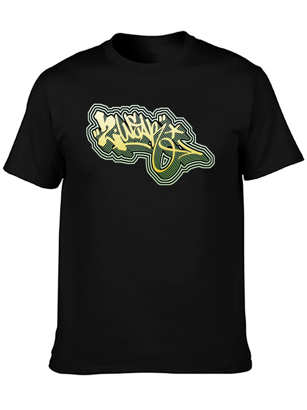 Cool Graphic Tee - Black T-Shirt with Graffiti Design