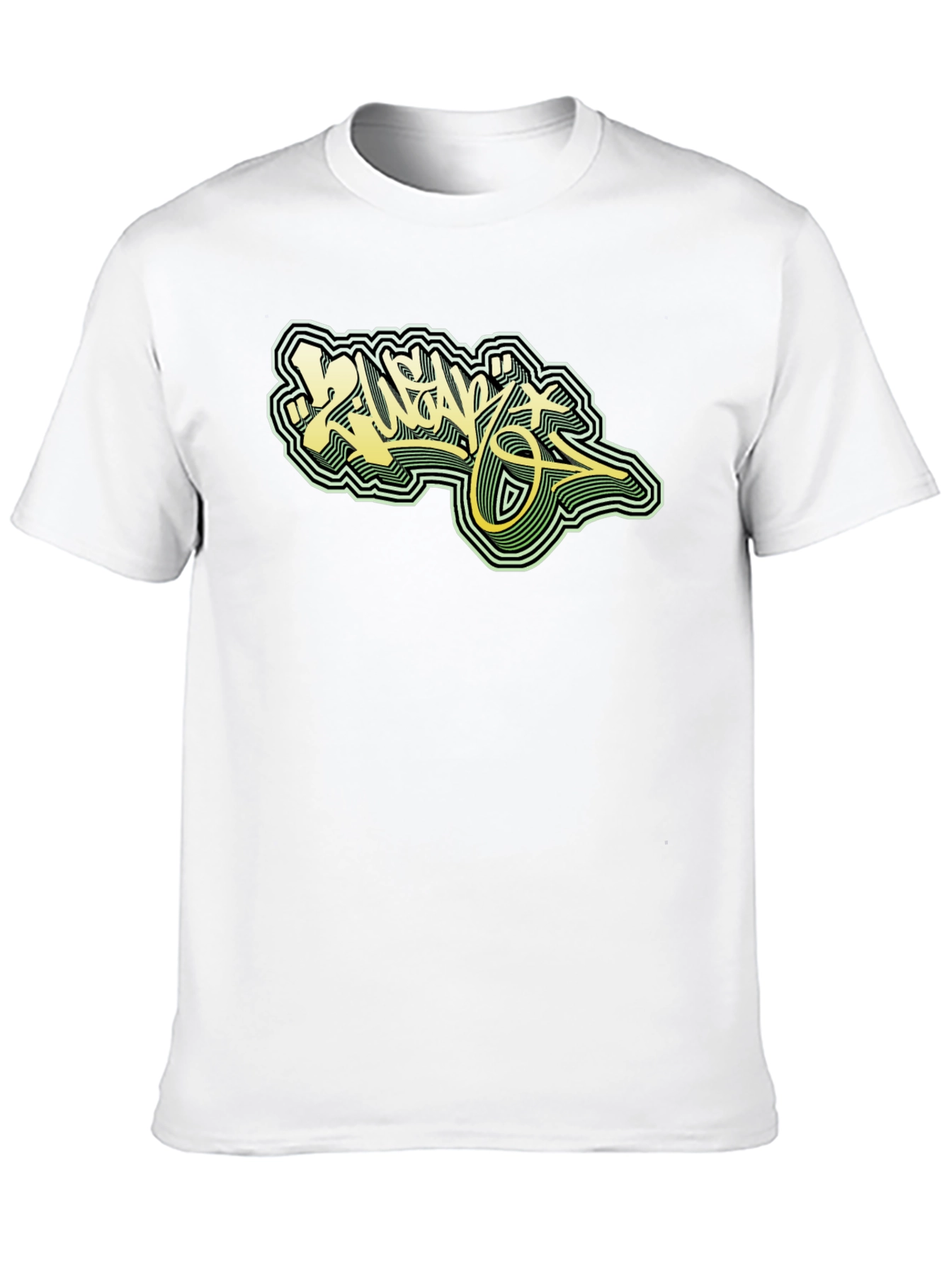 Cool Graphic Tee - Black T-Shirt with Graffiti Design