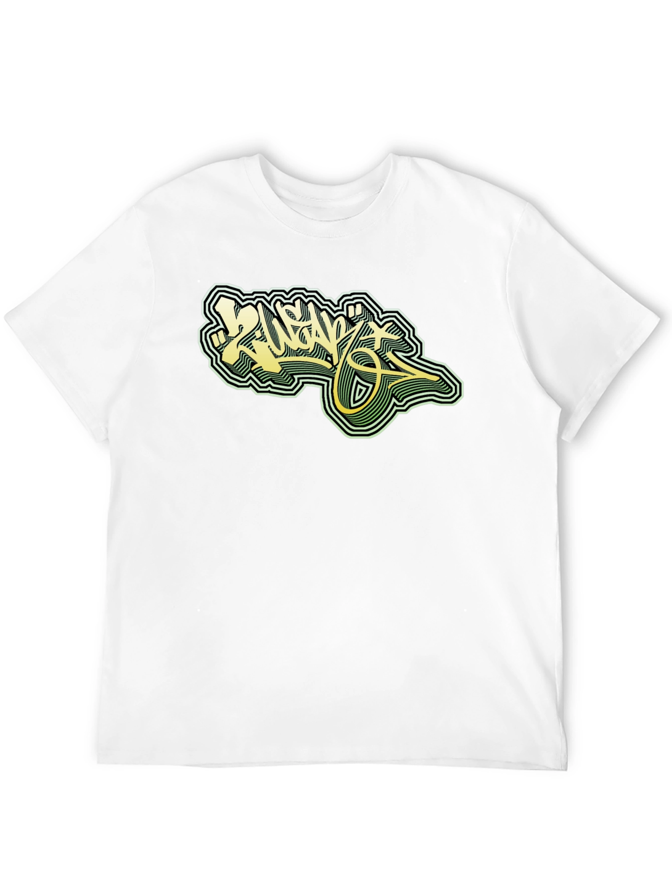 Cool Graphic Tee - Black T-Shirt with Graffiti Design