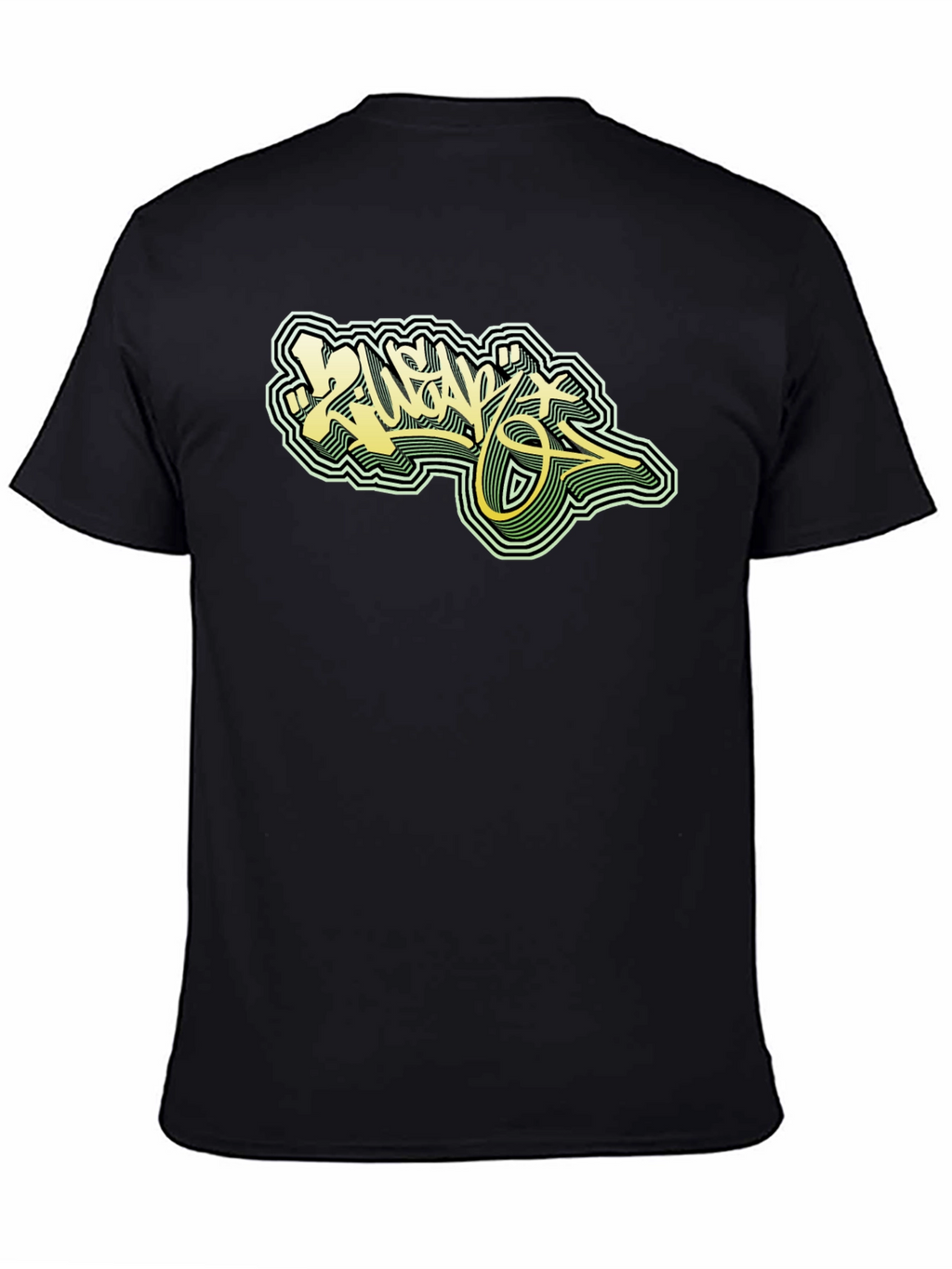 Cool Graphic Tee - Black T-Shirt with Graffiti Design