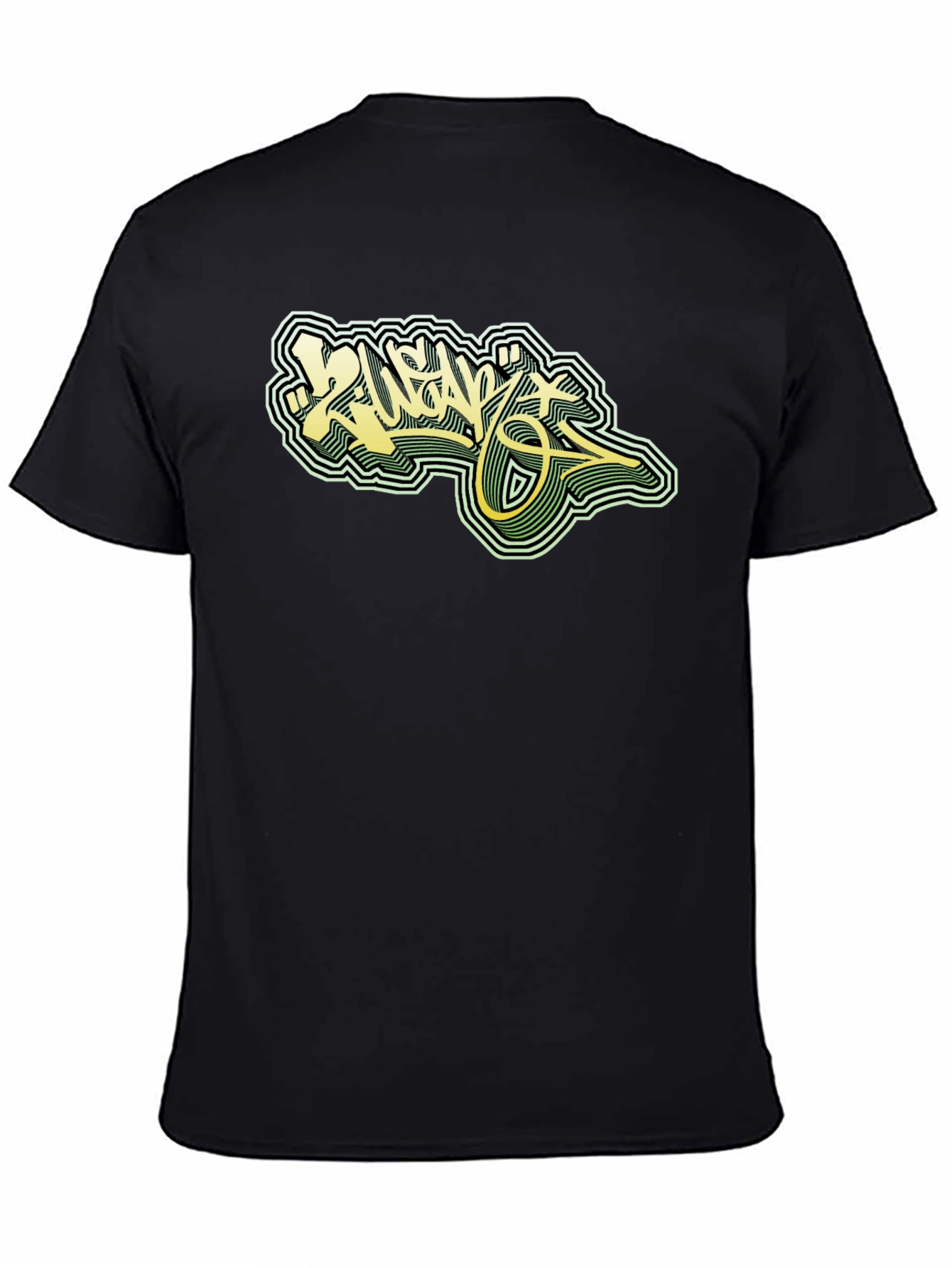 Cool Graphic Tee - Black T-Shirt with Graffiti Design