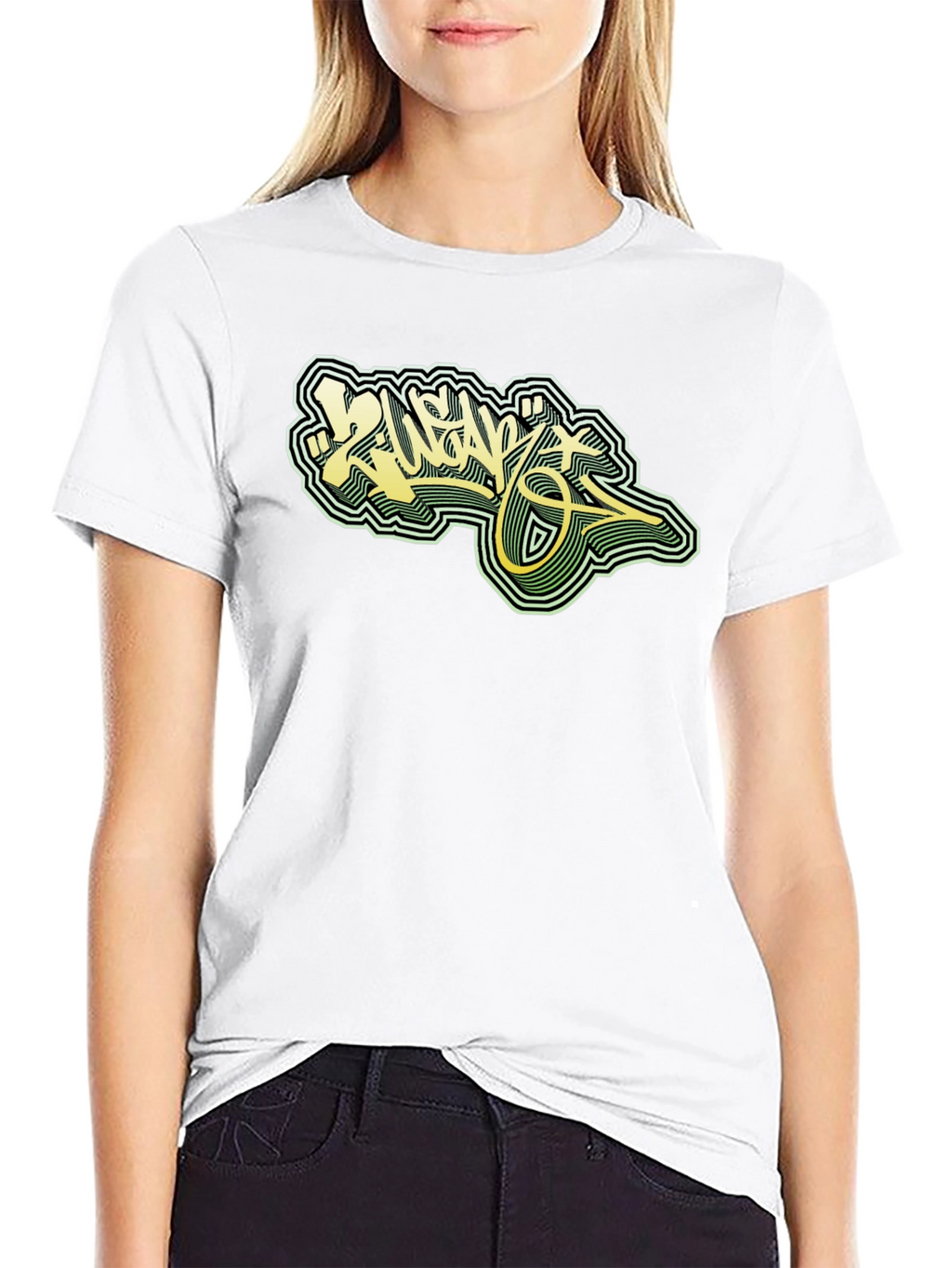 Cool Graphic Tee - Black T-Shirt with Graffiti Design