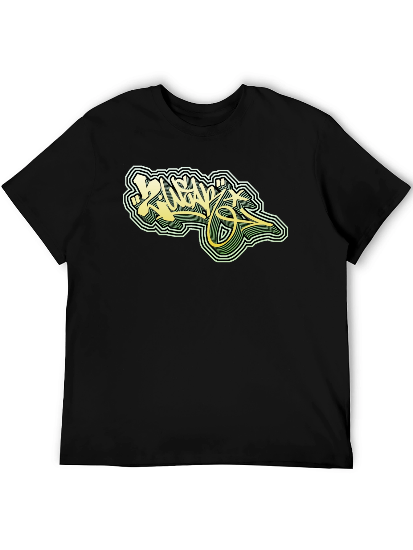Cool Graphic Tee - Black T-Shirt with Graffiti Design